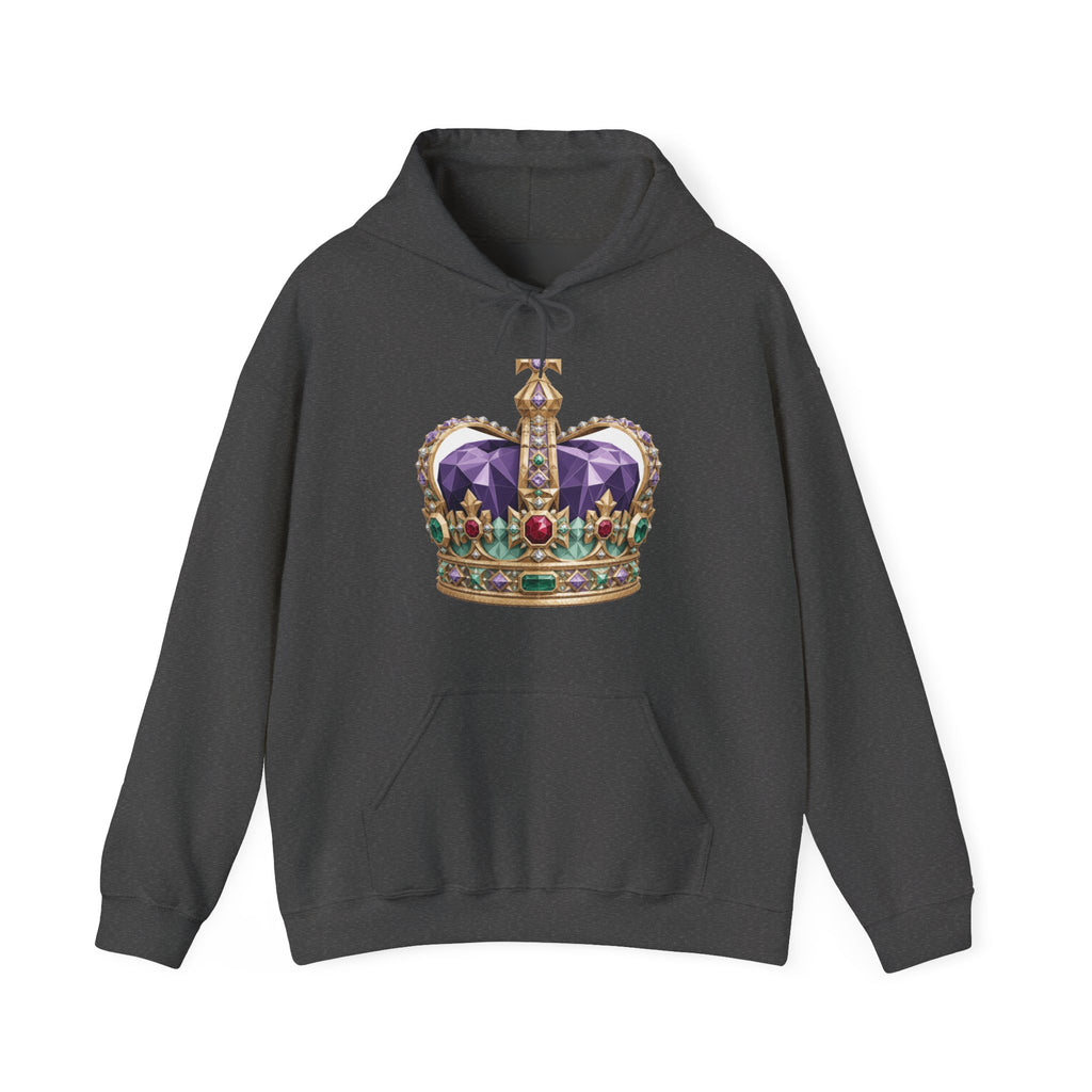 Matching Couple Sweatshirt - Crown & Shield Matching Couple Hooded Sweatshirt Geometric Art His Hers Couple Gift - Design A
