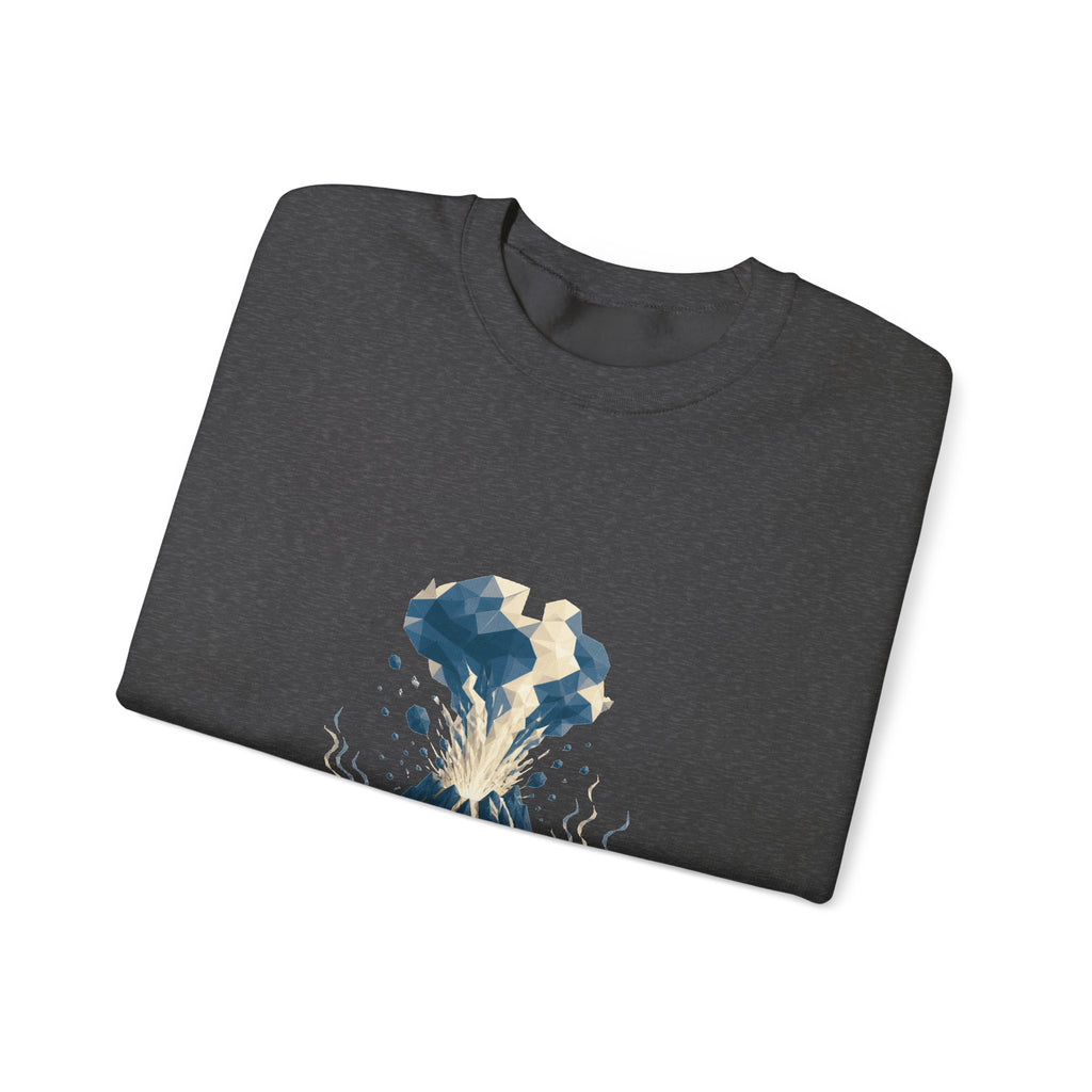 Matching Couple Sweatshirt - Volcano & Glacier Matching Couple Premium Fleece Sweatshirt Geometric Art His Hers Love Gift - Design A