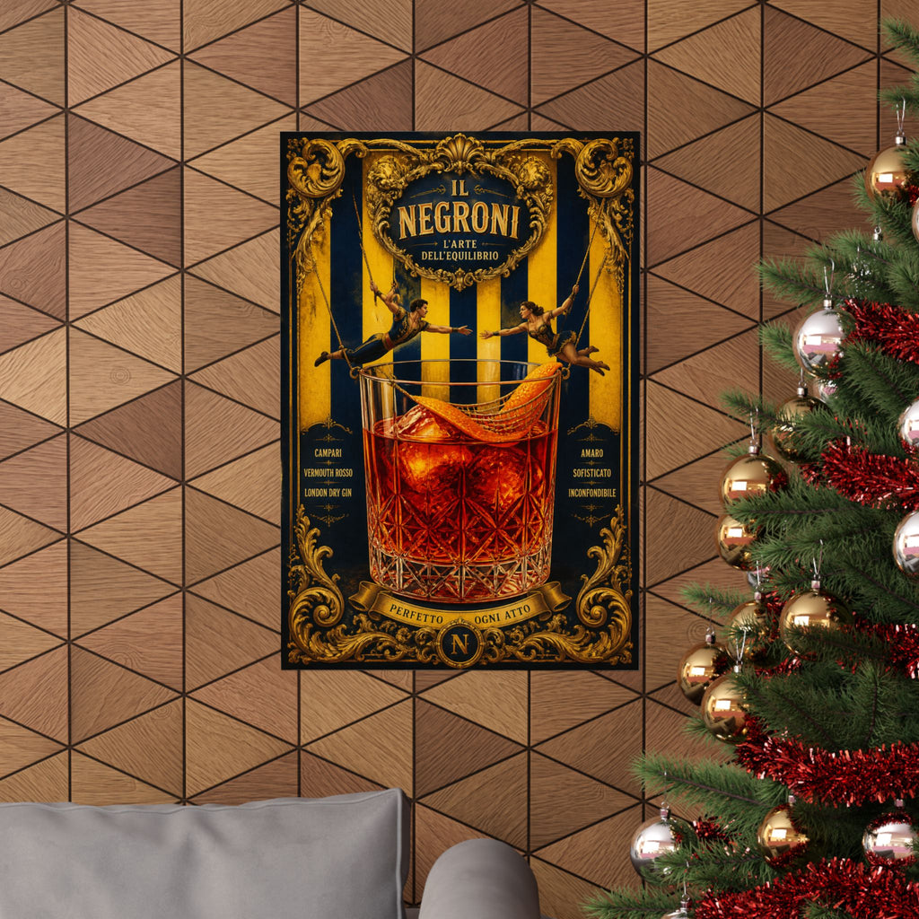 Negroni Trapeze Act Wall Art Poster 18×24 Baroque Home Office Decor Maximalist Print