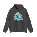 Matching Couple Sweatshirt - Volcano & Glacier Matching Couple Hooded Sweatshirt Geometric Art His Hers Couple Gift - Design B