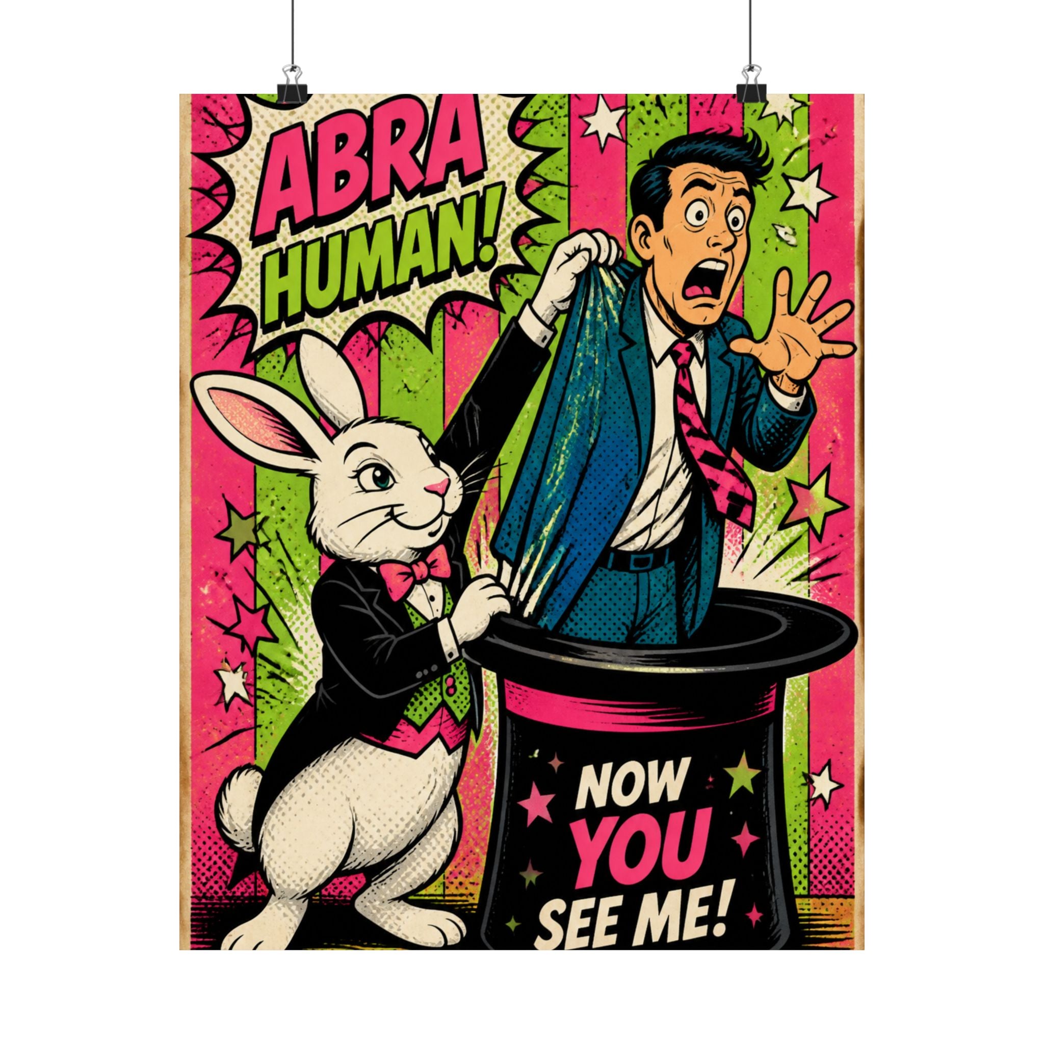 Magic Hat Rabbit Wall Art Poster 18×24 Pop Art Living Room Decor Maximalist Print