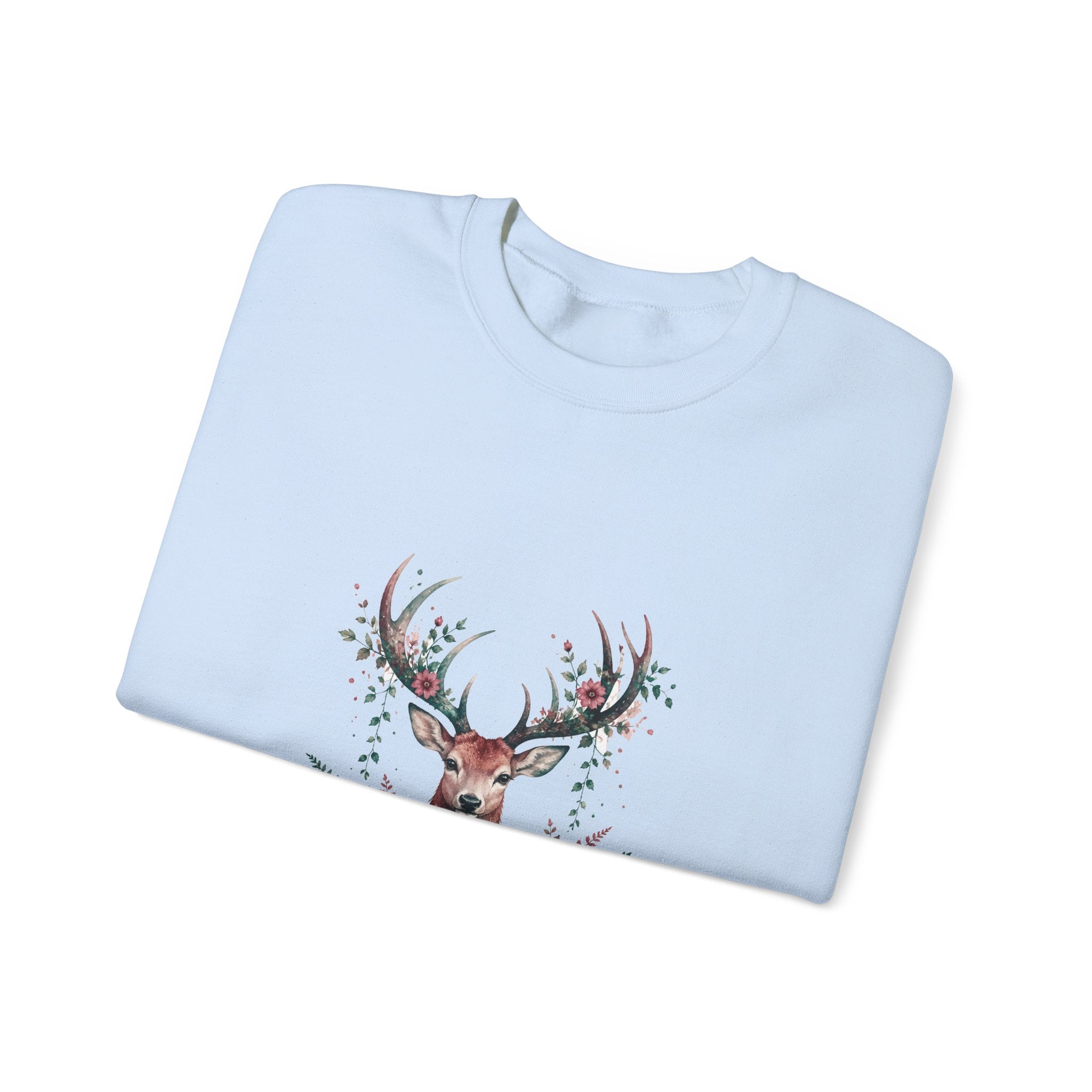 Matching Couple Sweatshirt - Bear & Deer Matching Couple Comfort Colors Crew Watercolor Art His Hers Birthday Gift - Design B