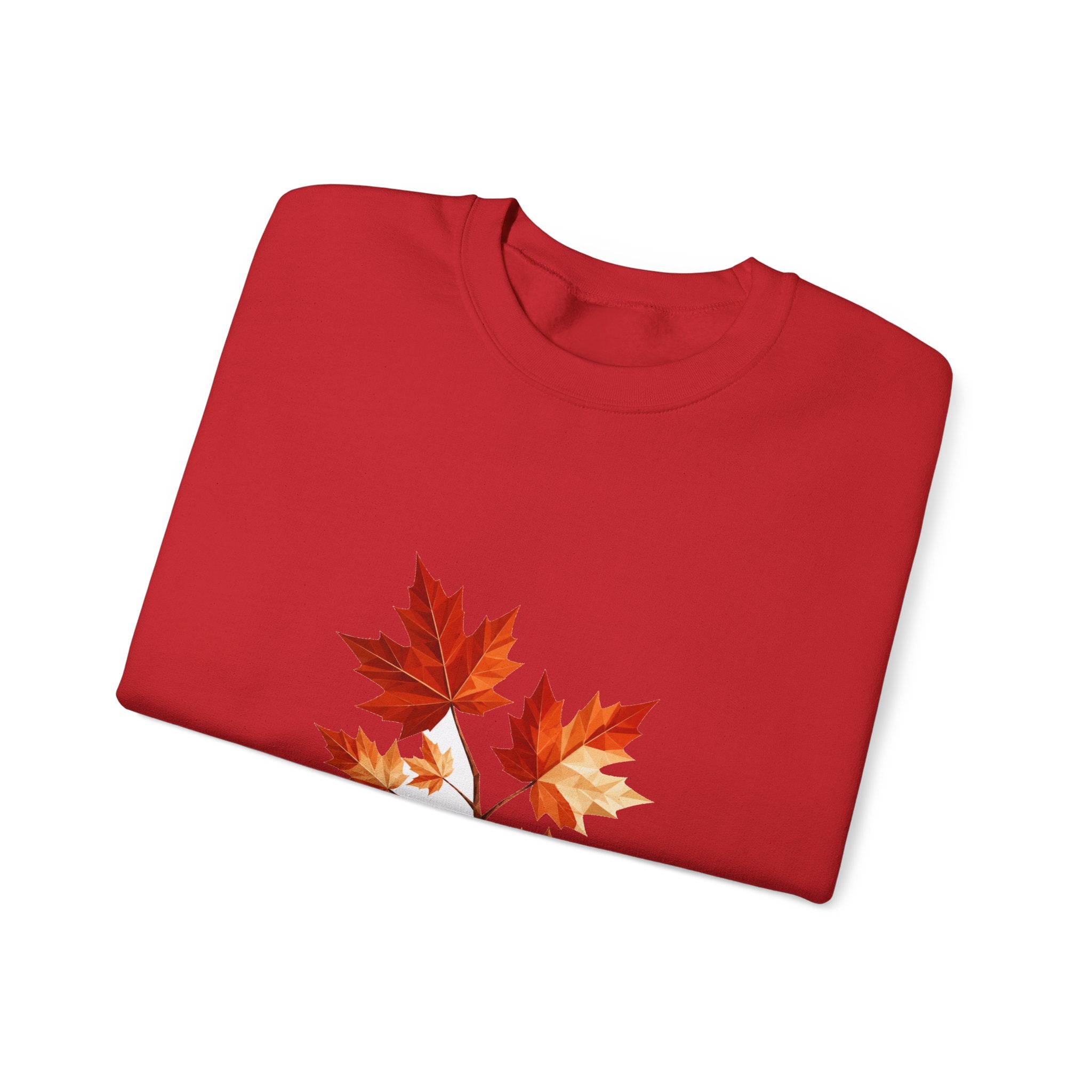 Matching Couple Sweatshirt - Cherry Blossom & Maple Leaf Matching Couple Comfort Colors Crew Geometric Art His Hers Love Gift - Design B