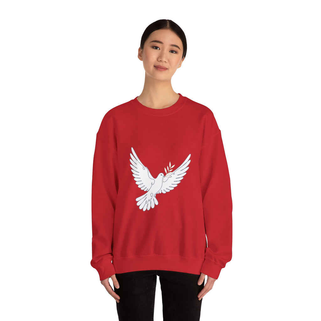Matching Couple Sweatshirt - Wolf & Dove Matching Couple Comfort Colors Crew Minimalist Art His Hers Christmas Gift - Design B