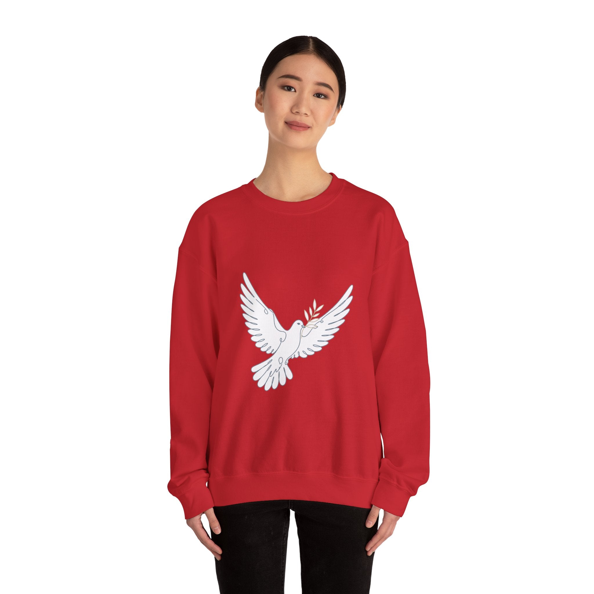 Matching Couple Sweatshirt - Wolf & Dove Matching Couple Comfort Colors Crew Minimalist Art His Hers Christmas Gift - Design B