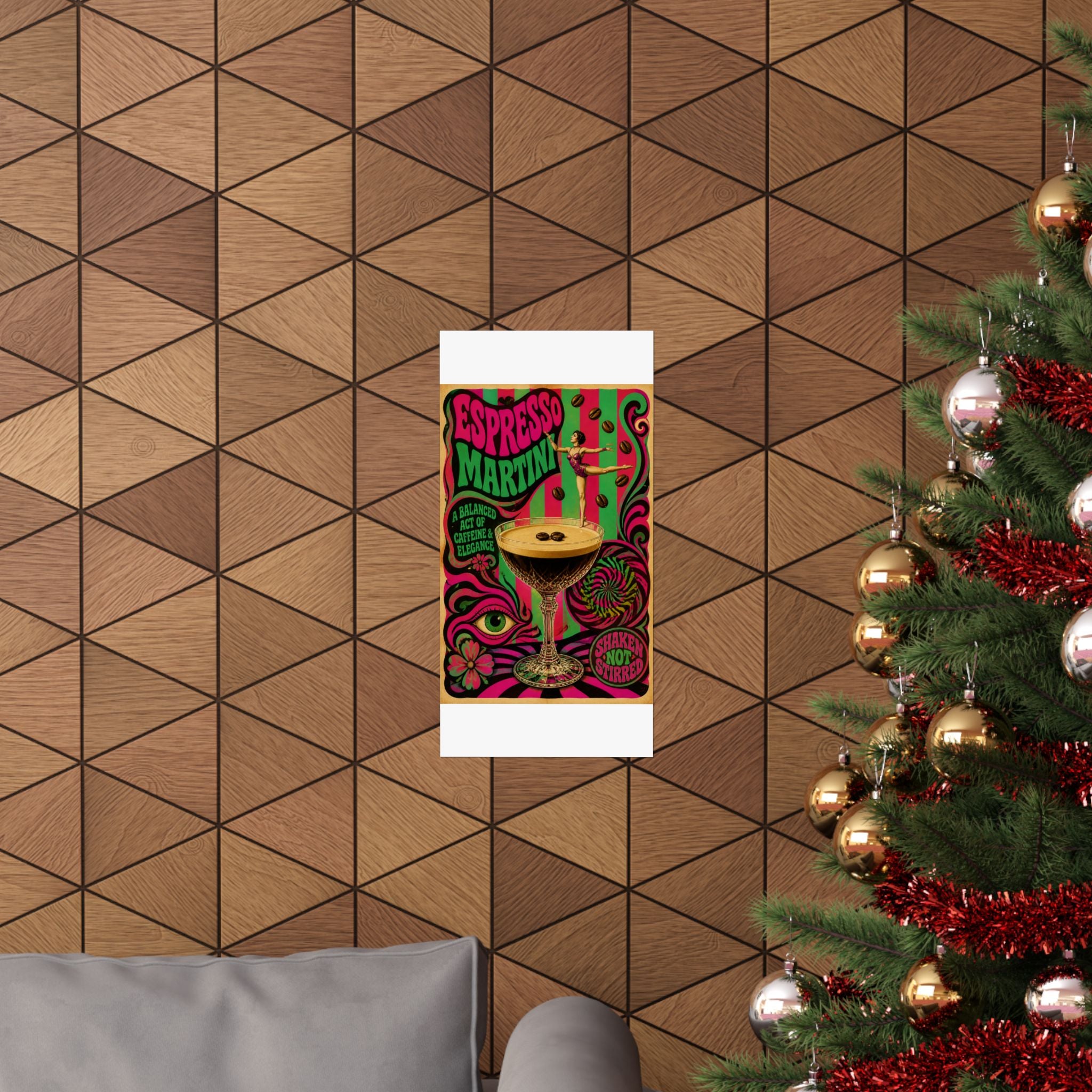 Espresso Martini Acrobat Wall Art Poster 18×24 Psychedelic Cafe Decor Maximalist Print