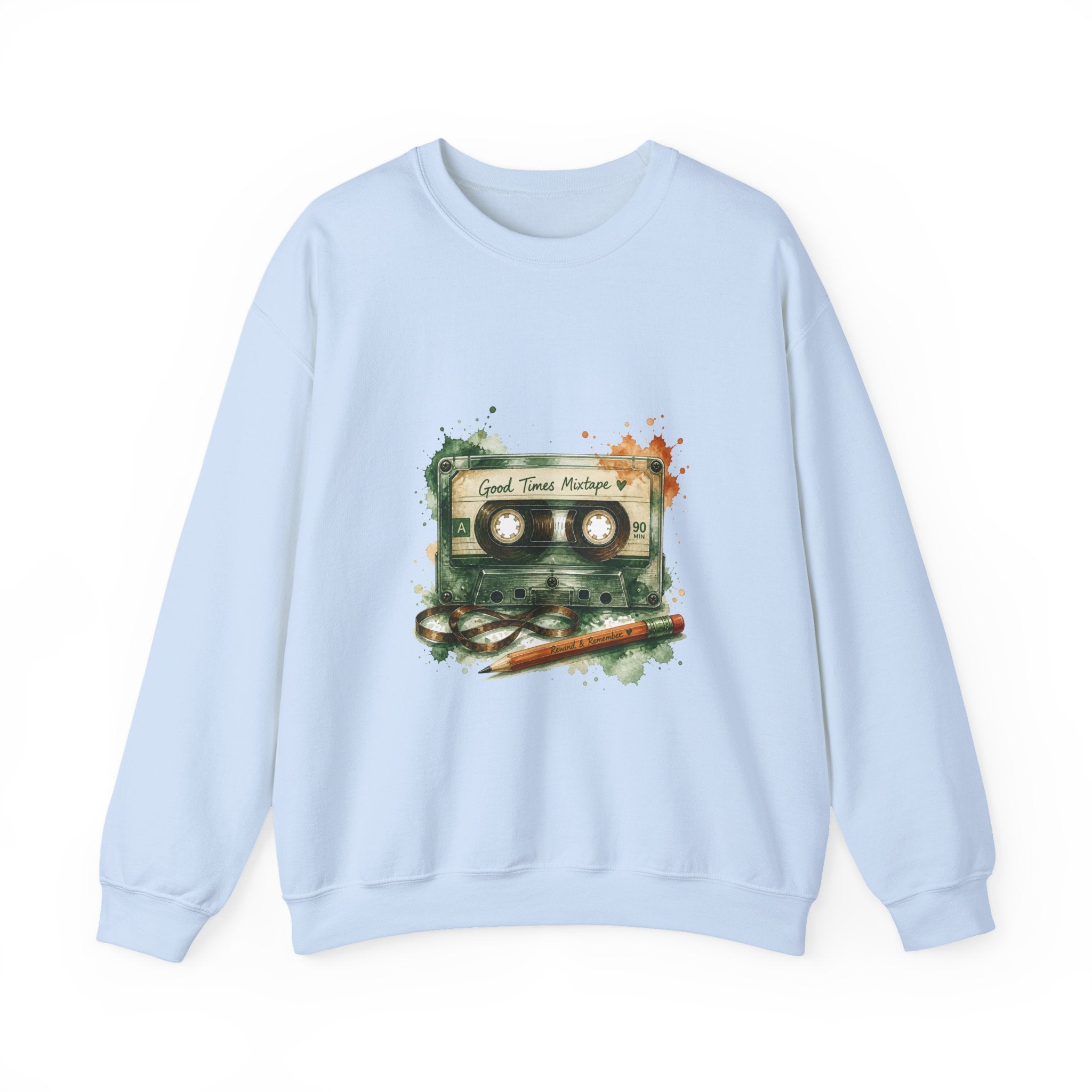 Matching Couple Sweatshirt - Vinyl & Cassette Matching Couple Premium Fleece Sweatshirt Watercolor Art His Hers Birthday Gift - Design B