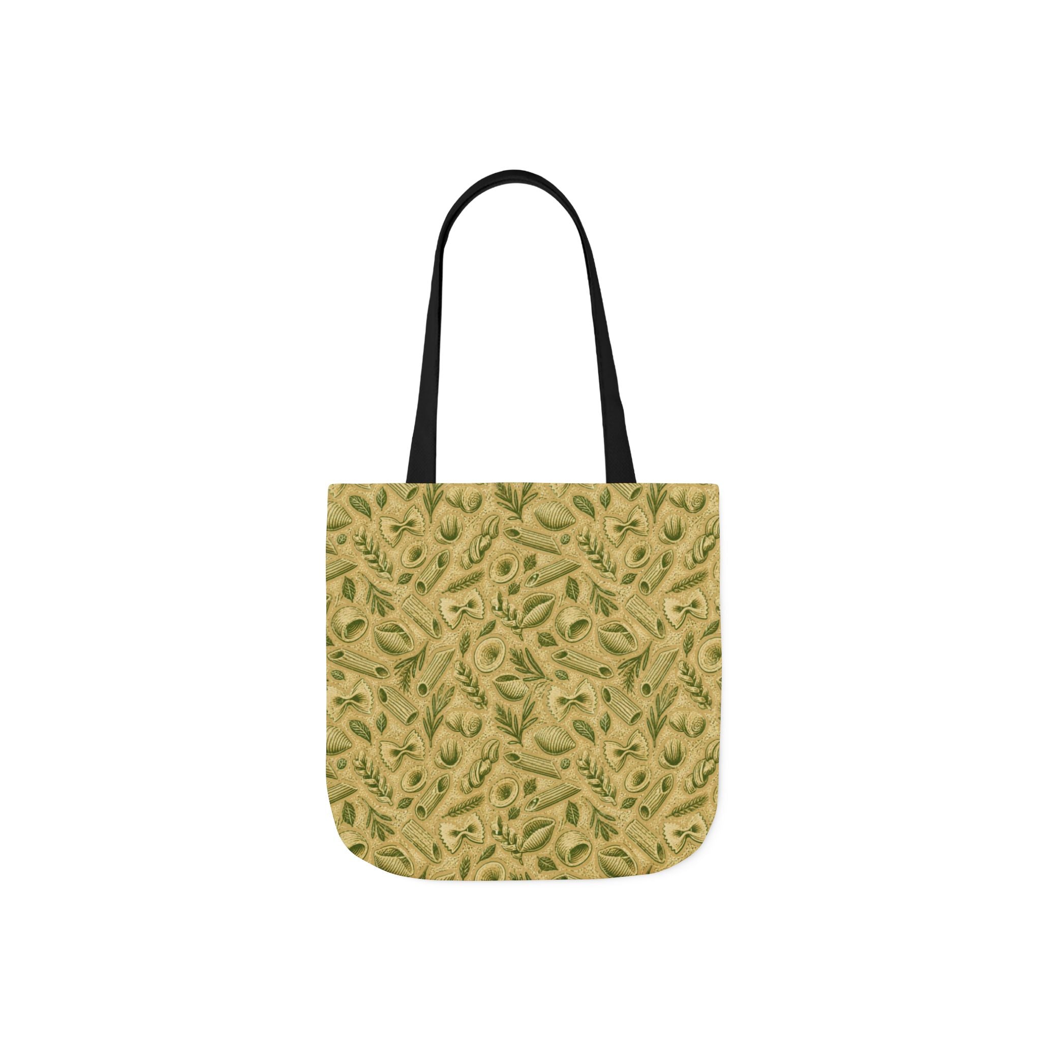 Italian Pasta Shapes Canvas Tote Bag Mediterranean Kitchen Linocut Design Italian Cottagecore Gift