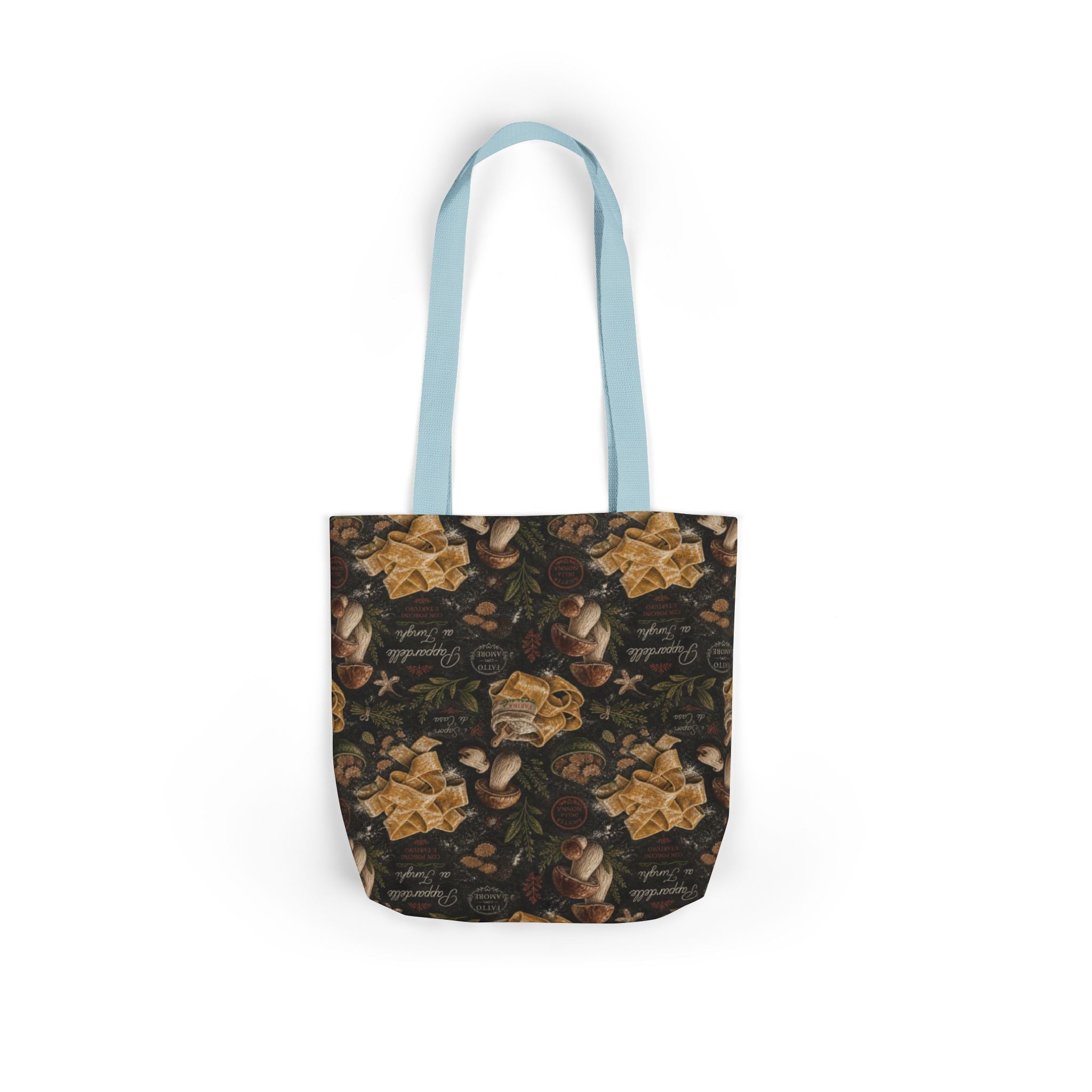 Pappardelle Ribbons Canvas Tote Bag Mediterranean Kitchen Chalk Art Design Italian Cottagecore Gift