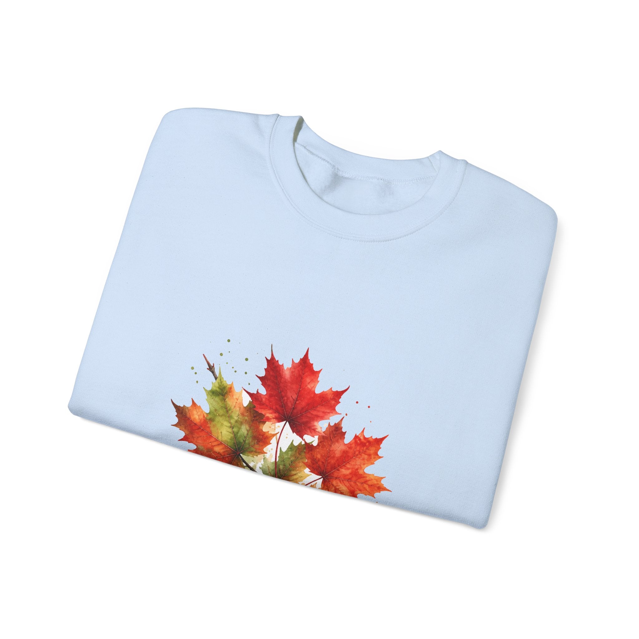 Matching Couple Sweatshirt - Cherry Blossom & Maple Leaf Matching Couple Comfort Colors Crew Watercolor Art His Hers Birthday Gift - Design B