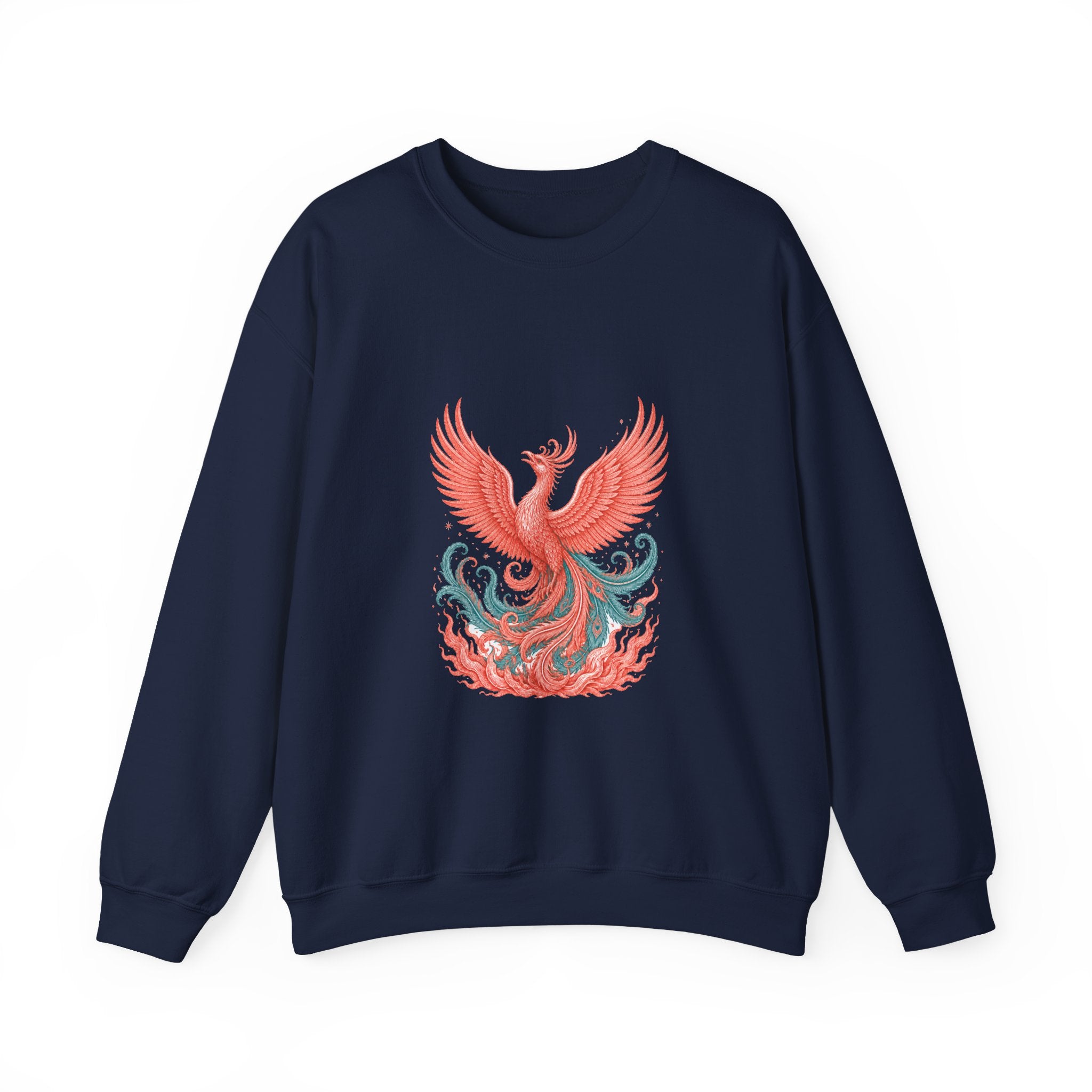 Matching Couple Sweatshirt - Dragon & Phoenix Matching Couple Premium Fleece Sweatshirt Vintage Art His Hers Honeymoon Gift - Design B