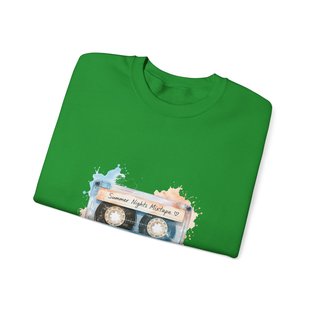 Matching Couple Sweatshirt - Vinyl & Cassette Matching Couple Comfort Colors Crew Watercolor Art His Hers Birthday Gift - Design B