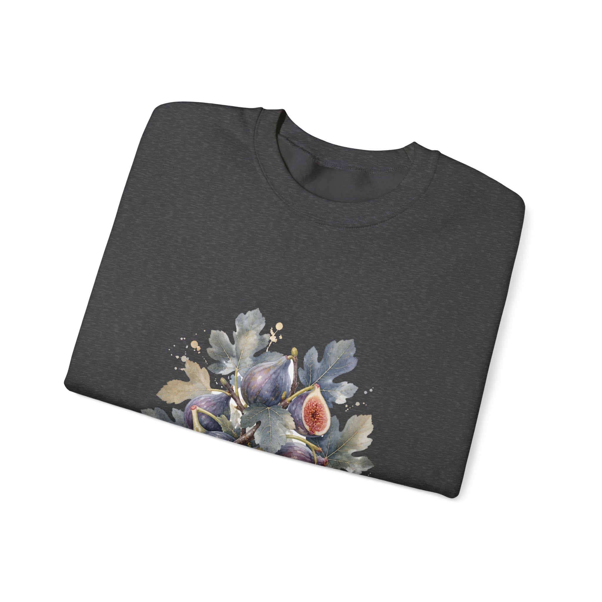 Matching Couple Sweatshirt - Olive Branch & Fig Matching Couple Crewneck Sweatshirt Watercolor Art His Hers Engagement Gift - Design B