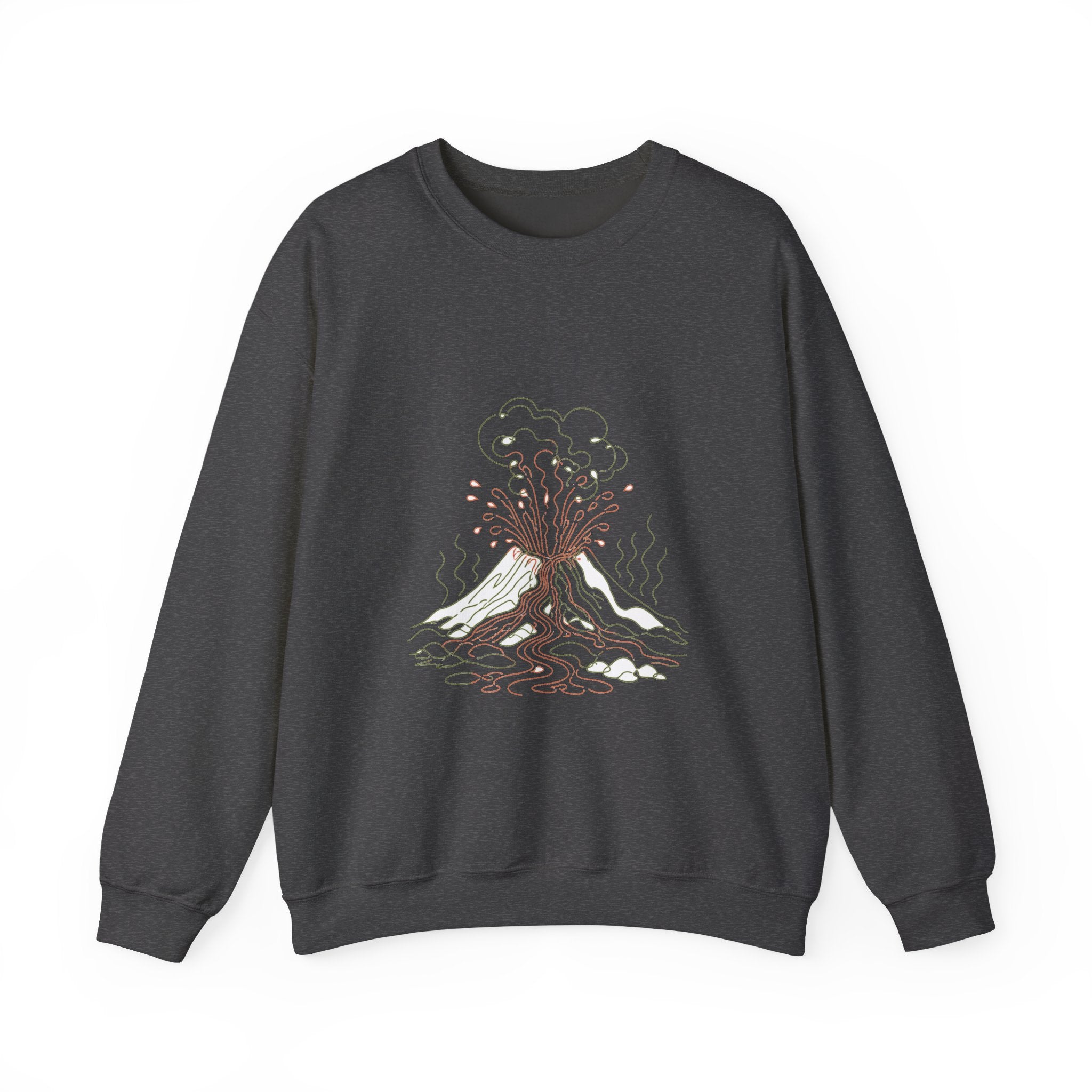 Matching Couple Sweatshirt - Volcano & Glacier Matching Couple Crewneck Sweatshirt Minimalist Art His Hers Valentine Gift - Design A