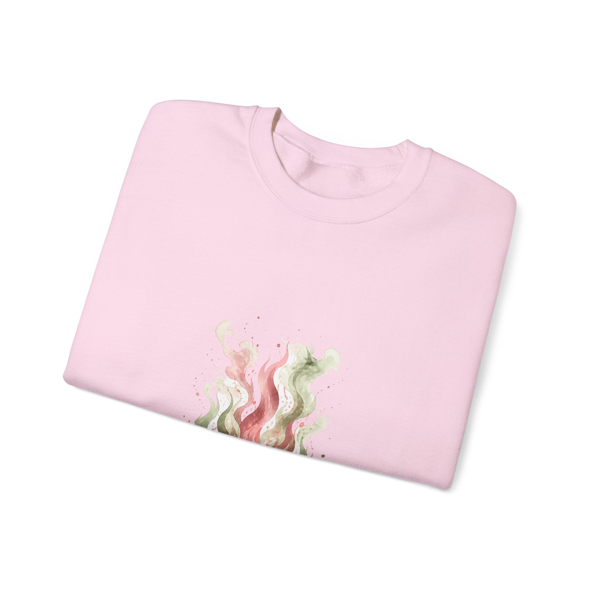 Matching Couple Sweatshirt - Wildfire & Waterfall Matching Couple Premium Fleece Sweatshirt Watercolor Art His Hers Birthday Gift - Design A
