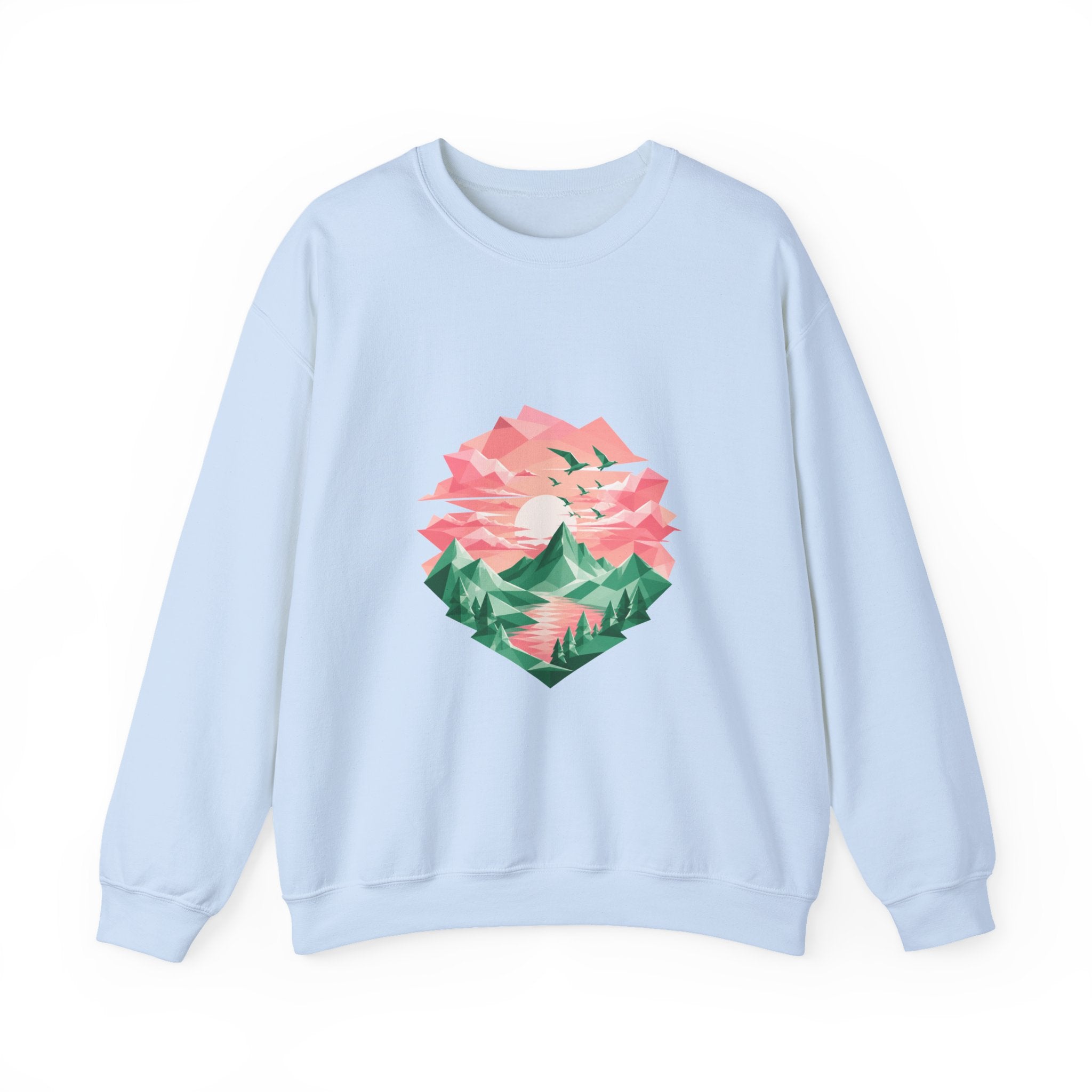 Matching Couple Sweatshirt - Sunrise & Sunset Matching Couple Crewneck Sweatshirt Geometric Art His Hers Couple Gift - Design B