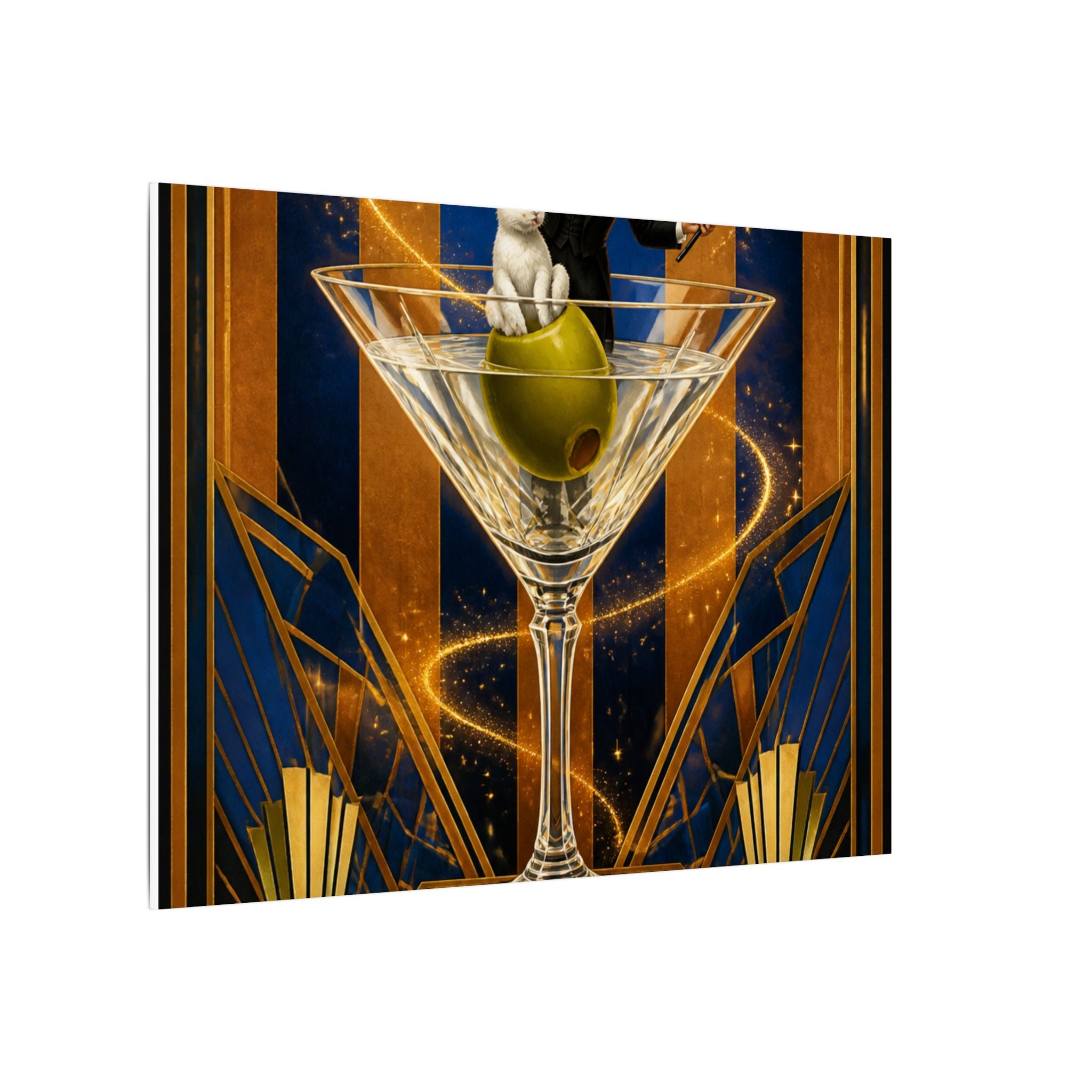 Martini Magician Wall Art Canvas 16×20 Art Deco Entryway Decor Maximalist Print
