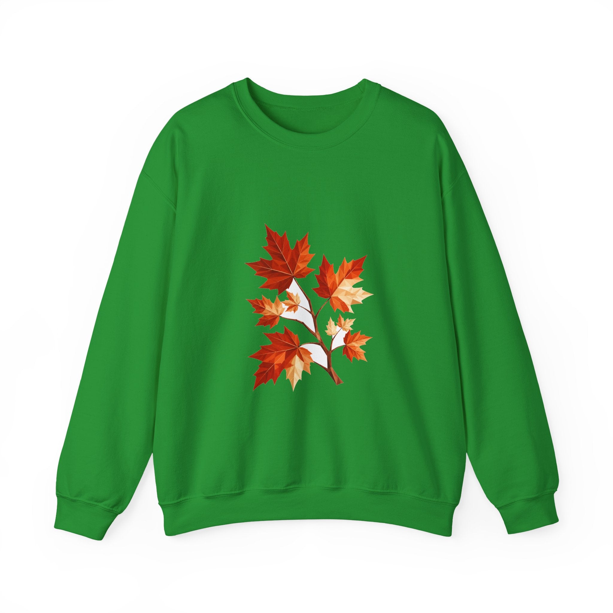 Matching Couple Sweatshirt - Cherry Blossom & Maple Leaf Matching Couple Comfort Colors Crew Geometric Art His Hers Love Gift - Design B