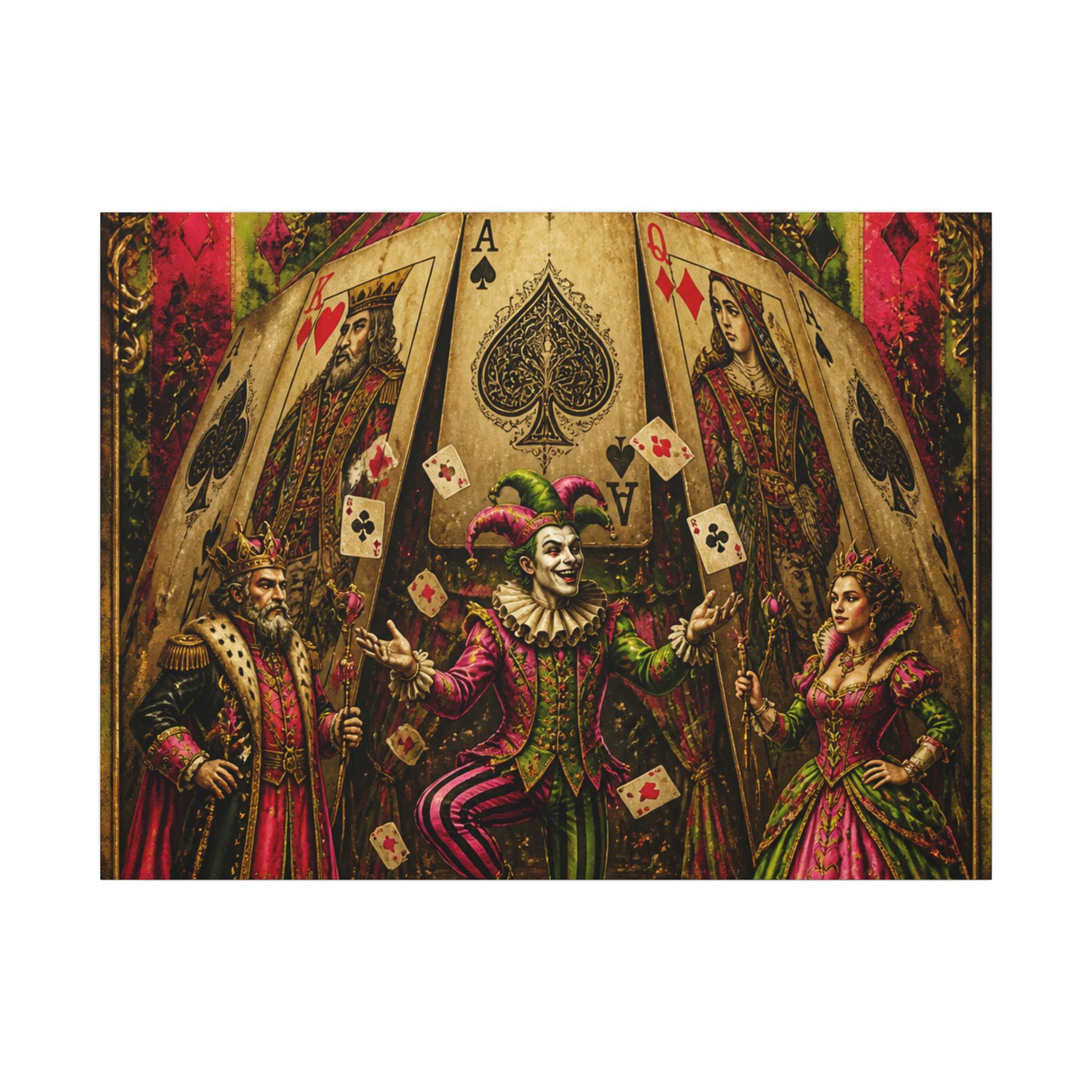 Playing Cards Tent Wall Art Canvas 16×20 Baroque Home Office Decor Maximalist Print