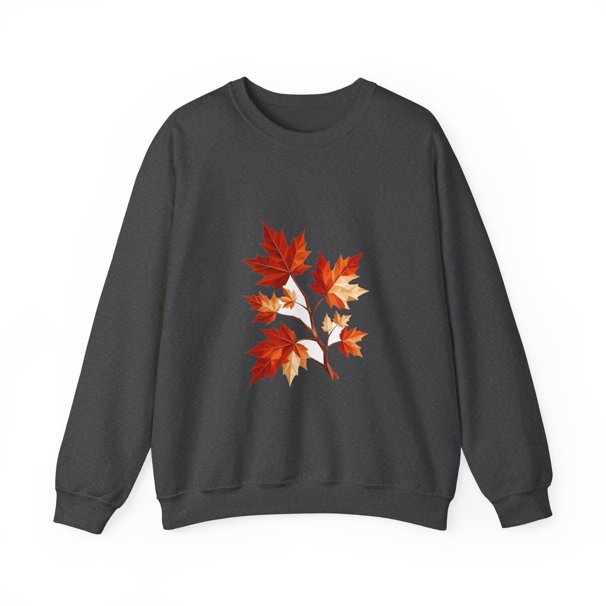Matching Couple Sweatshirt - Cherry Blossom & Maple Leaf Matching Couple Comfort Colors Crew Geometric Art His Hers Love Gift - Design B