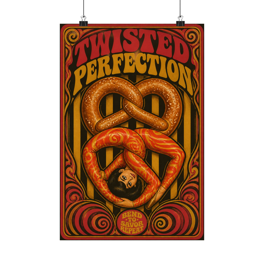 Pretzel Contortionist Wall Art Poster 18×24 Psychedelic Cafe Decor Maximalist Print