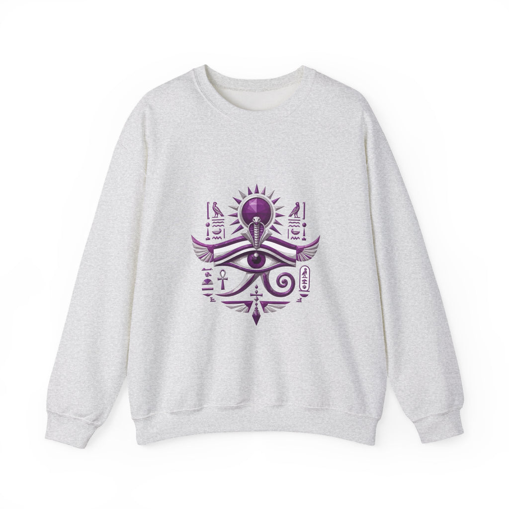 Matching Couple Sweatshirt - Eye of Ra & Horus Matching Couple Crewneck Sweatshirt Geometric Art His Hers Couple Gift - Design A