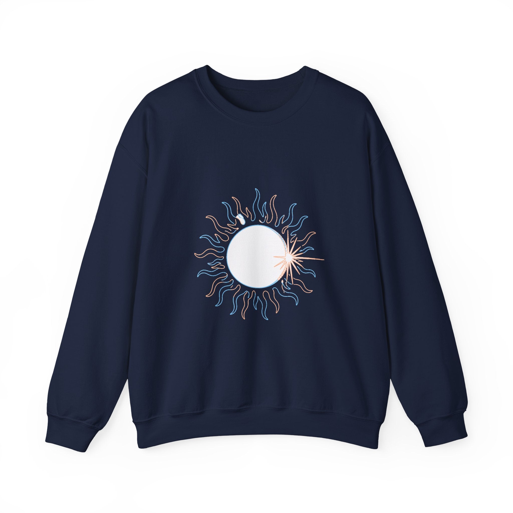 Matching Couple Sweatshirt - Solar & Lunar Eclipse Matching Couple Crewneck Sweatshirt Minimalist Art His Hers Valentine Gift - Design A