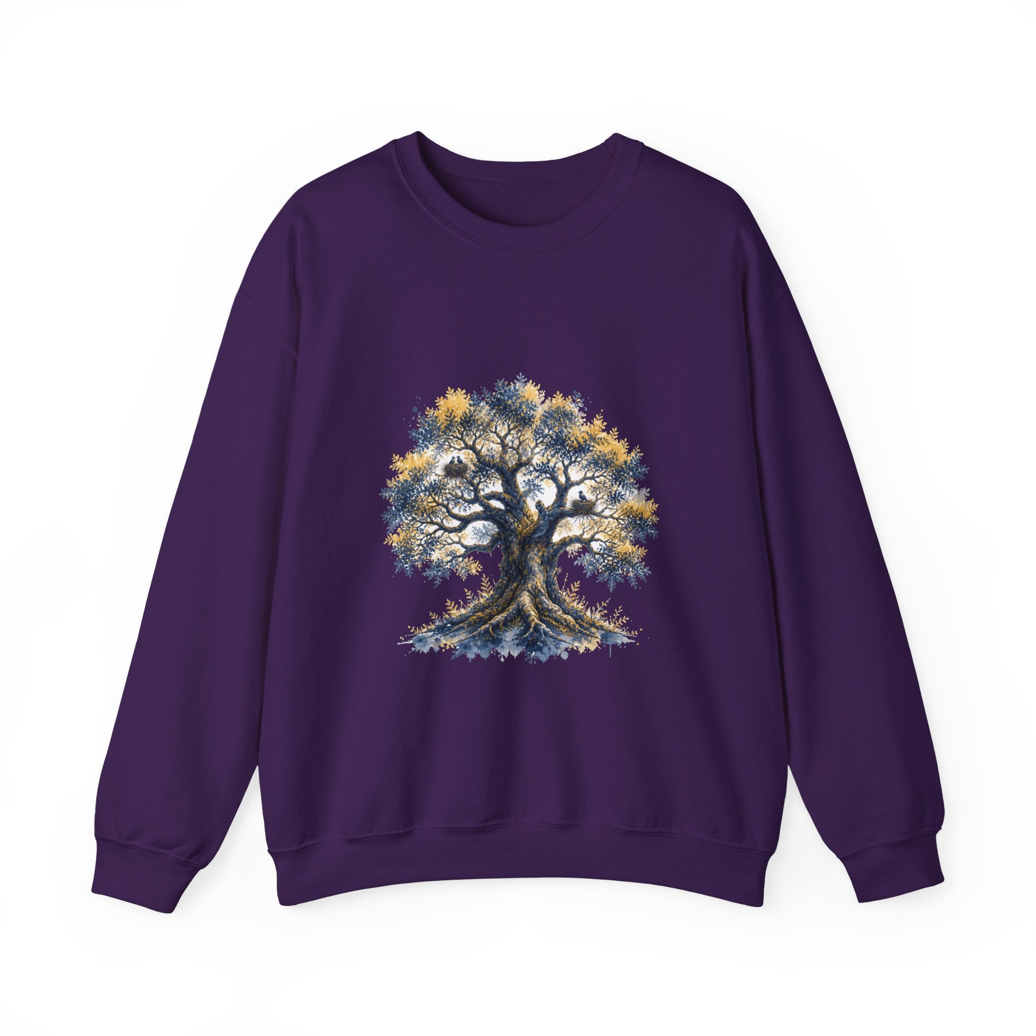 Matching Couple Sweatshirt - Ancient Oak & Deep Roots Matching Couple Premium Fleece Sweatshirt Watercolor Art His Hers Birthday Gift - Design A