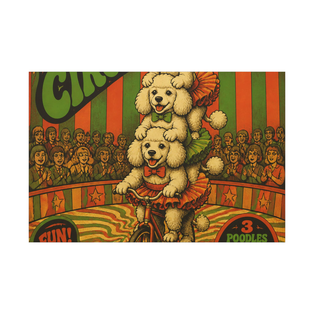 Poodle Stack Bicycle Wall Art Canvas 24×36 Psychedelic Dining Room Decor Maximalist Print