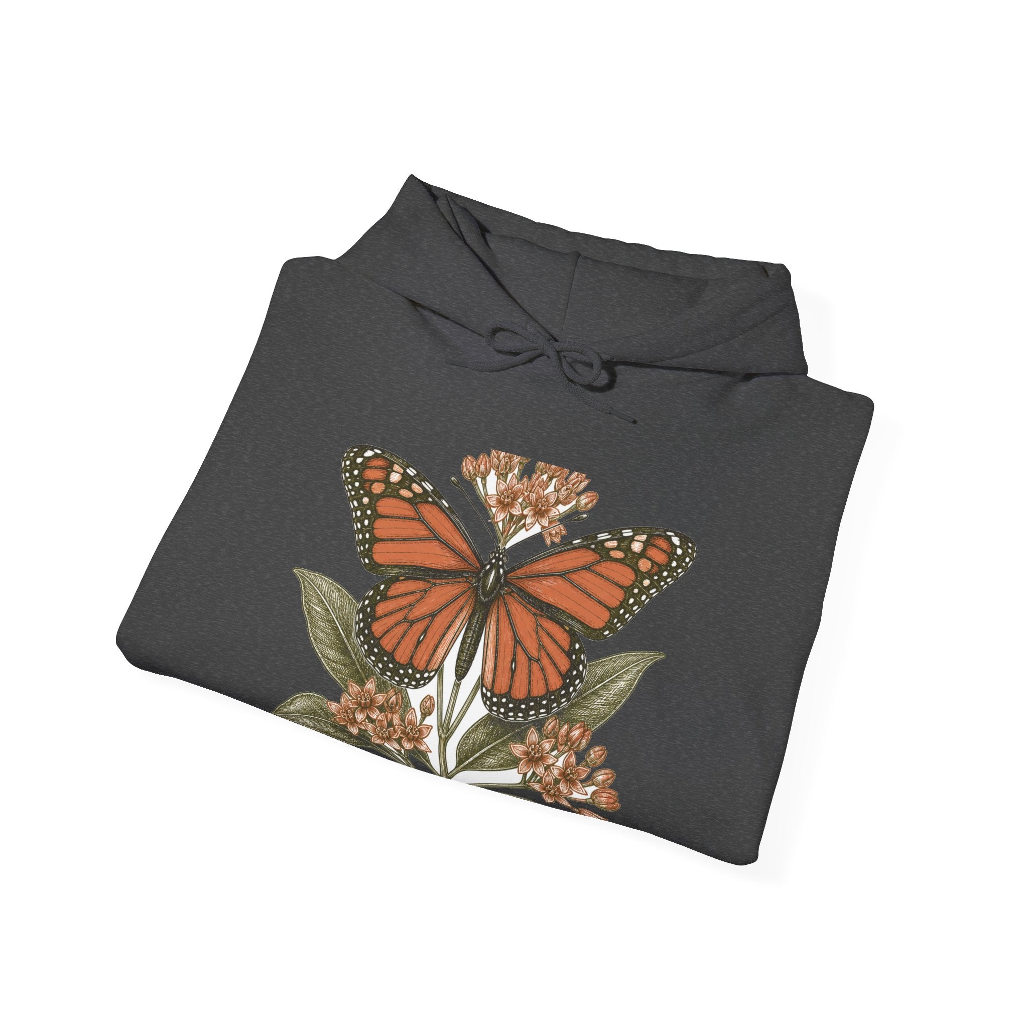 Matching Couple Sweatshirt - Butterfly & Moth Matching Couple Hooded Sweatshirt Hand-Drawn Art His Hers Best Friend Gift - Design A