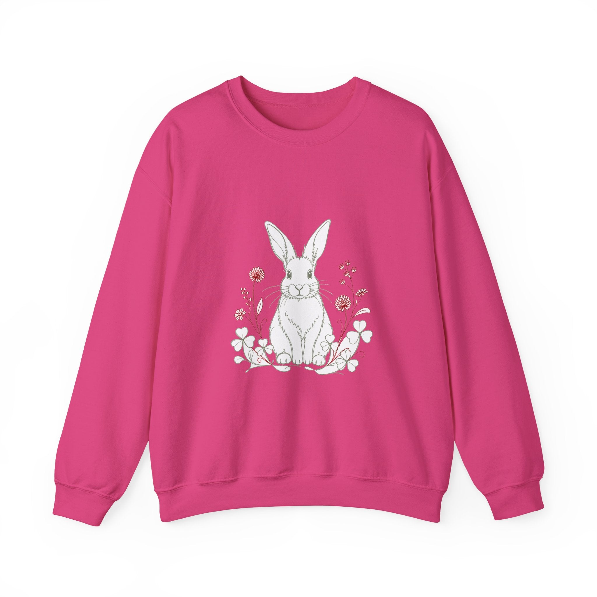Matching Couple Sweatshirt - Fox & Rabbit Matching Couple Crewneck Sweatshirt Minimalist Art His Hers Valentine Gift - Design B