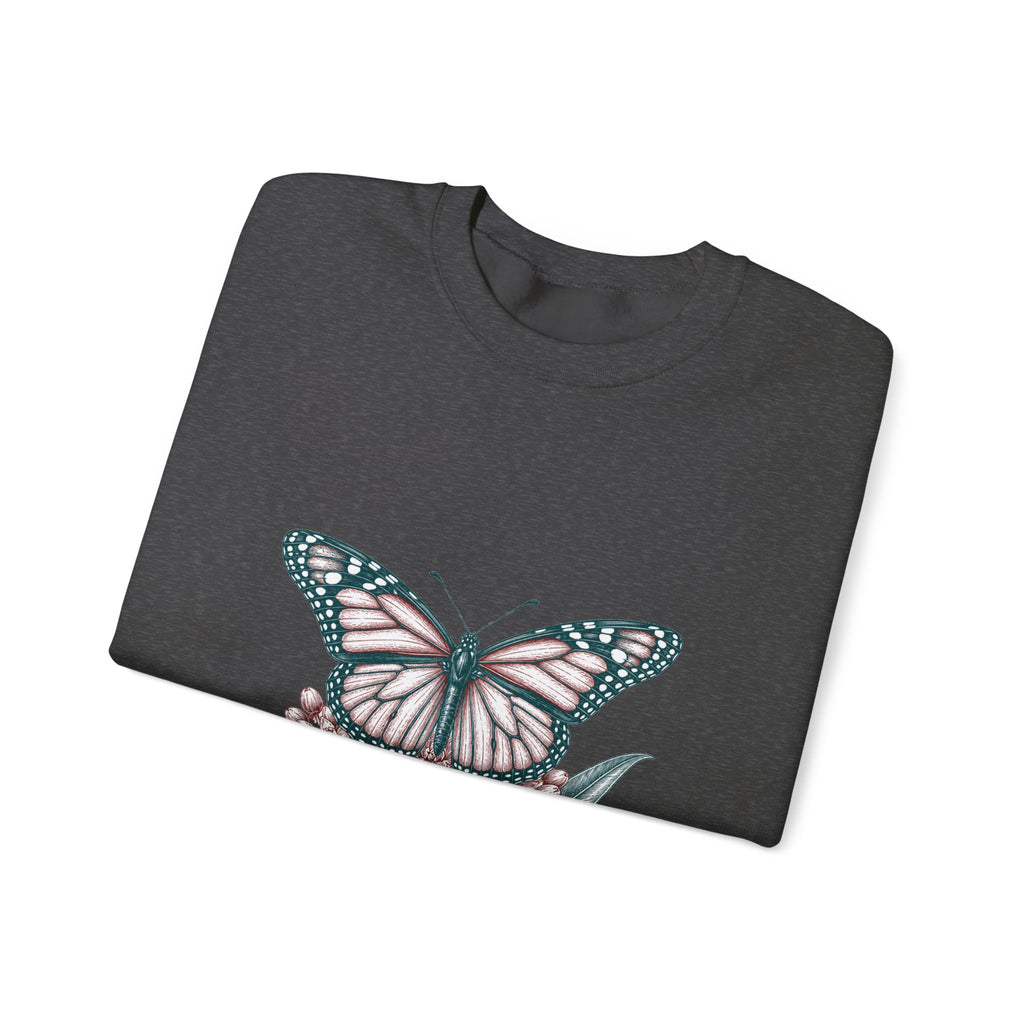Matching Couple Sweatshirt - Butterfly & Moth Matching Couple Premium Fleece Sweatshirt Hand-Drawn Art His Hers Anniversary Gift - Design A