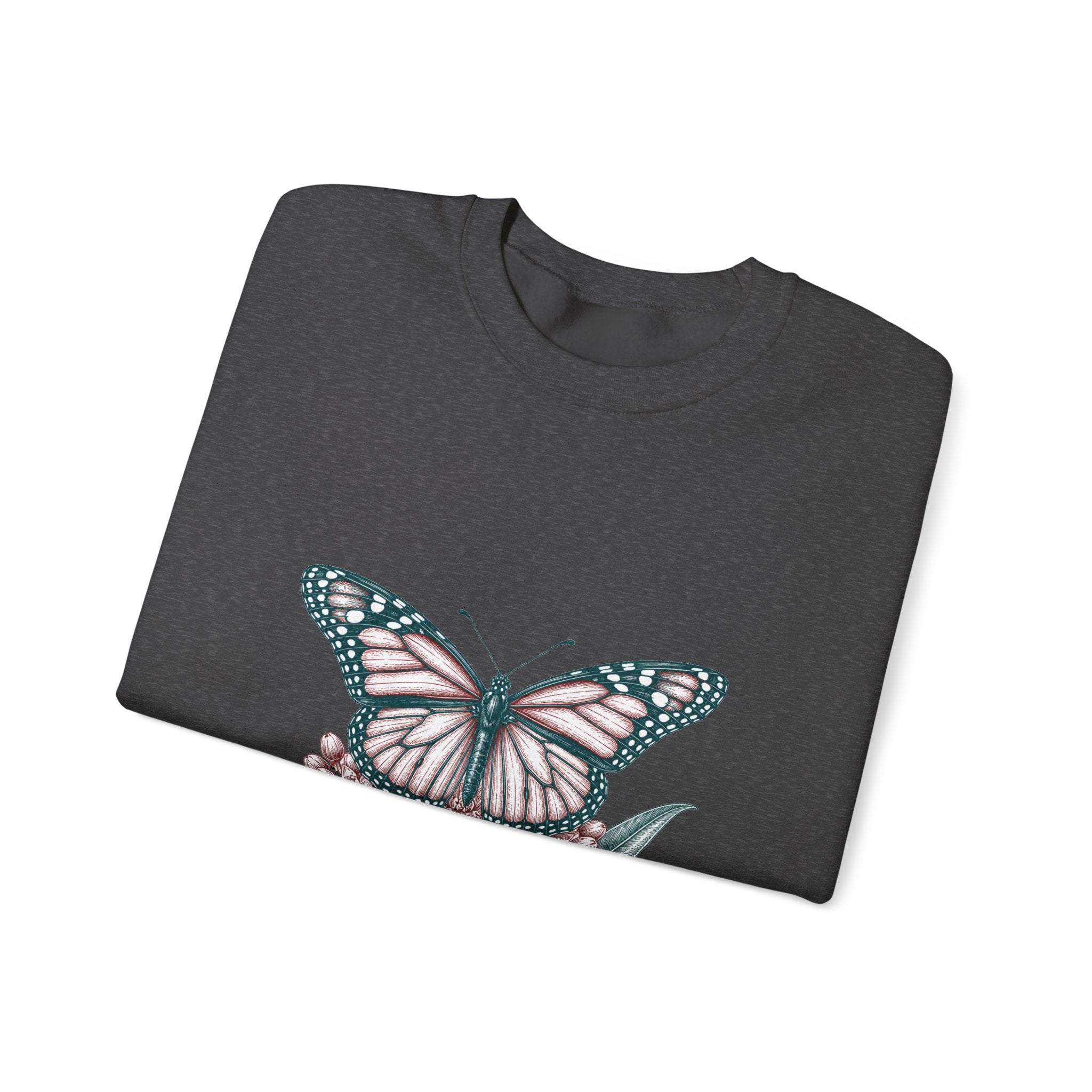 Matching Couple Sweatshirt - Butterfly & Moth Matching Couple Premium Fleece Sweatshirt Hand-Drawn Art His Hers Anniversary Gift - Design A