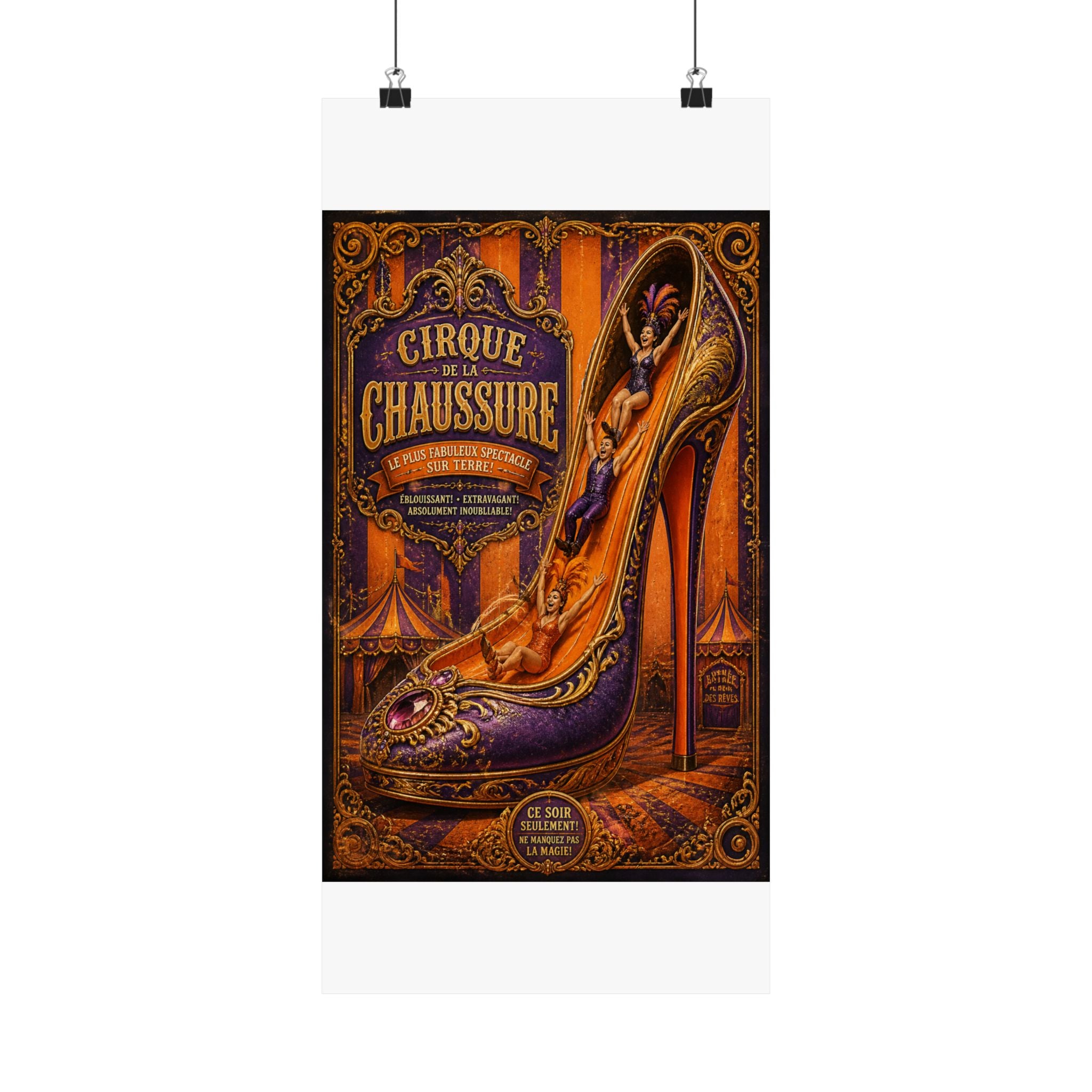High Heel Slide Wall Art Poster 18×24 Baroque Home Office Decor Maximalist Print