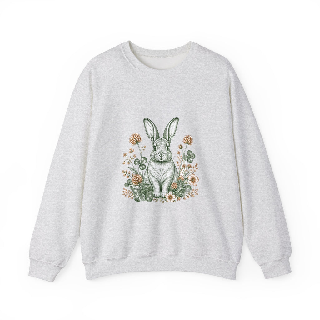 Matching Couple Sweatshirt - Fox & Rabbit Matching Couple Comfort Colors Crew Hand-Drawn Art His Hers Anniversary Gift - Design B