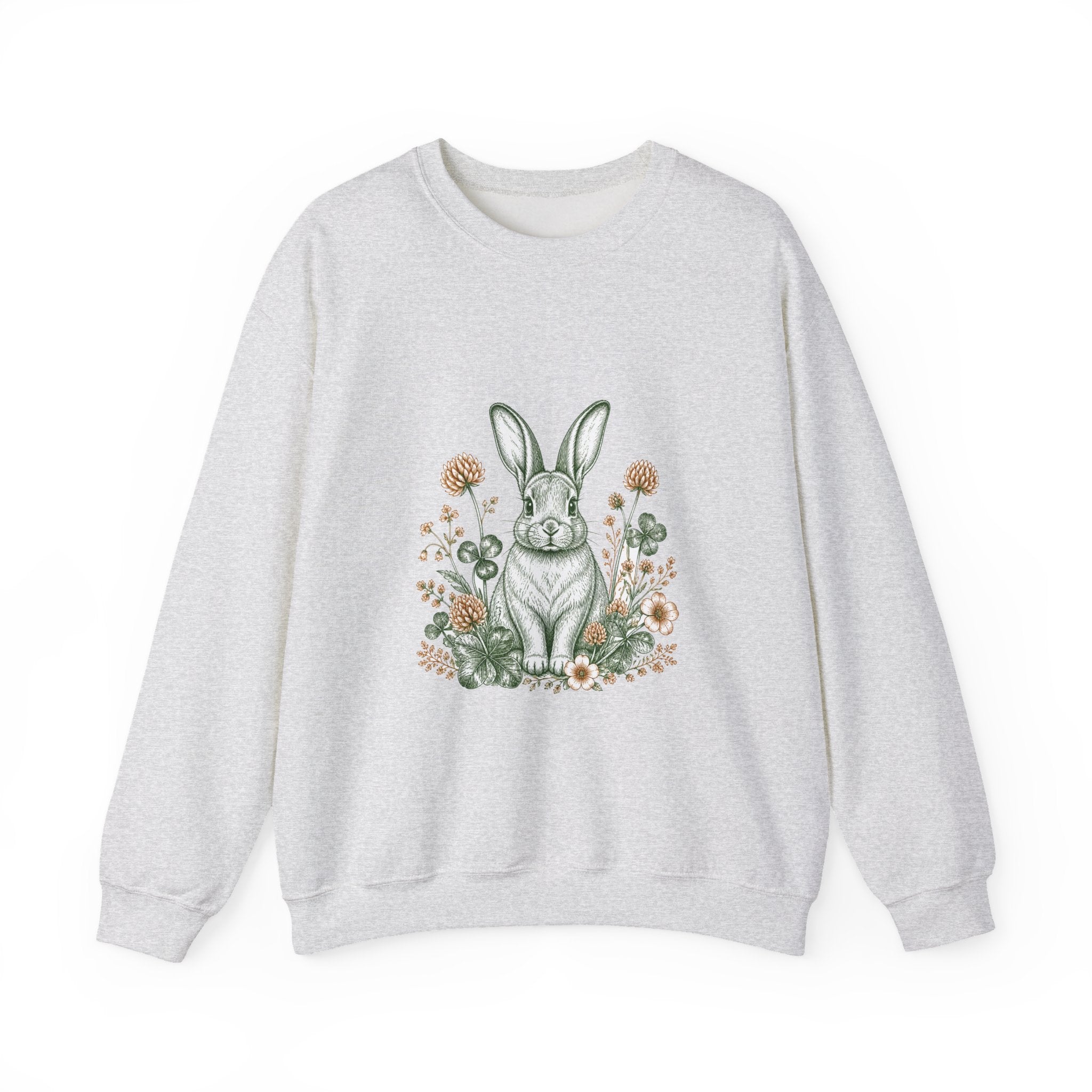 Matching Couple Sweatshirt - Fox & Rabbit Matching Couple Comfort Colors Crew Hand-Drawn Art His Hers Anniversary Gift - Design B
