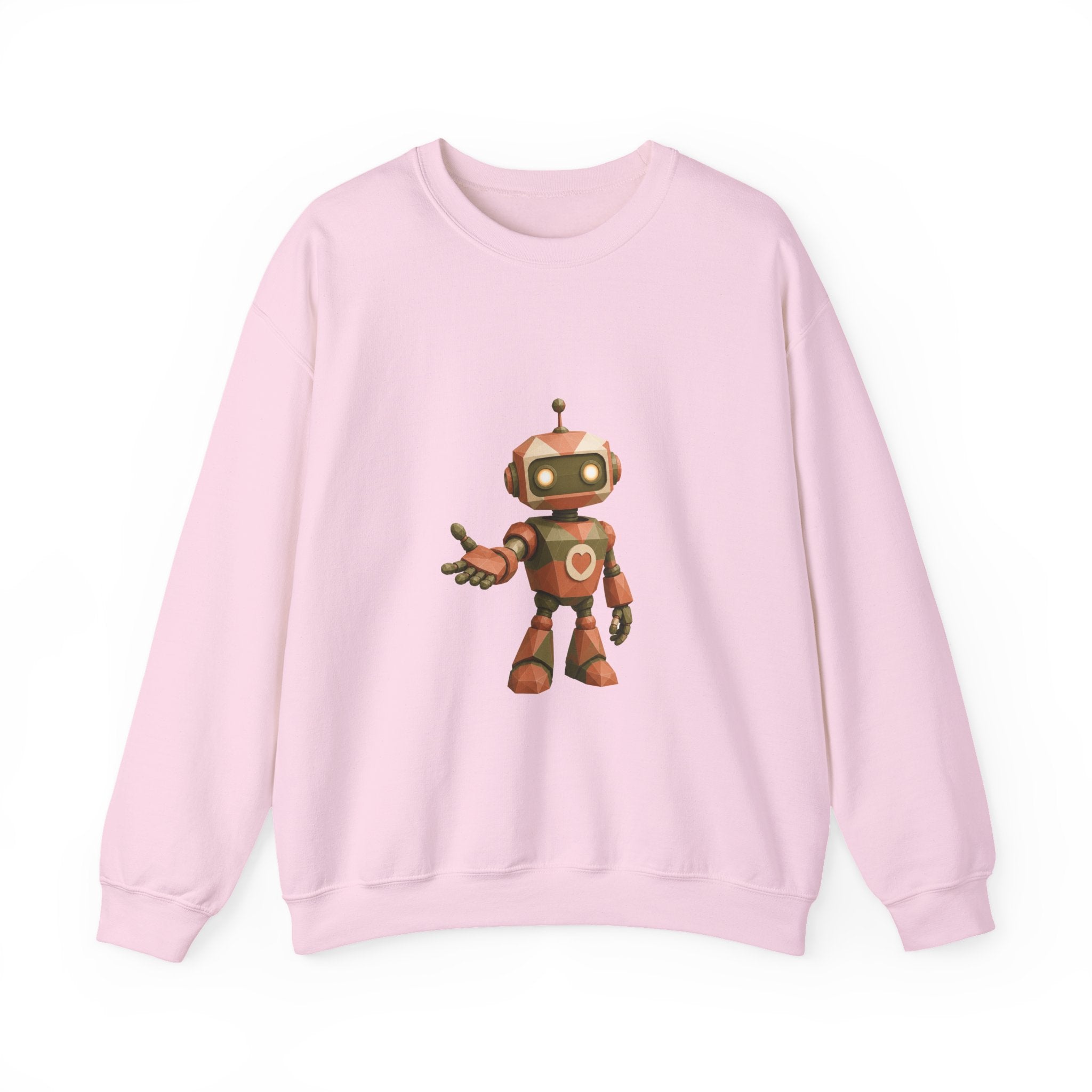 Matching Couple Sweatshirt - Robot & Heart Matching Couple Crewneck Sweatshirt Geometric Art His Hers Couple Gift - Design A