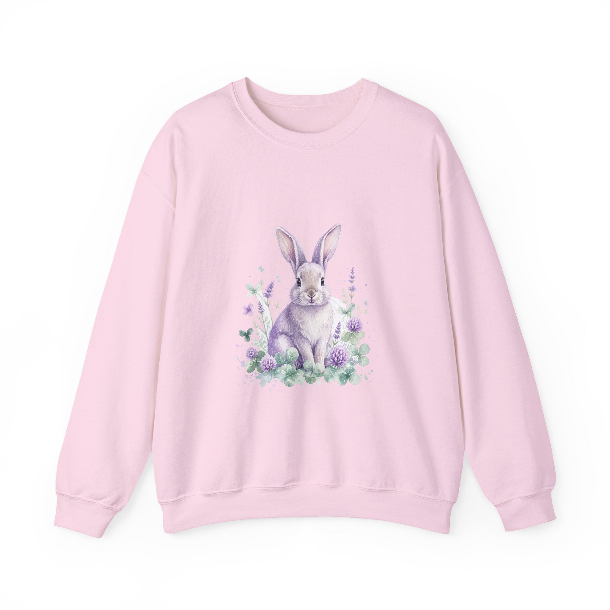 Matching Couple Sweatshirt - Fox & Rabbit Matching Couple Crewneck Sweatshirt Watercolor Art His Hers Engagement Gift - Design B