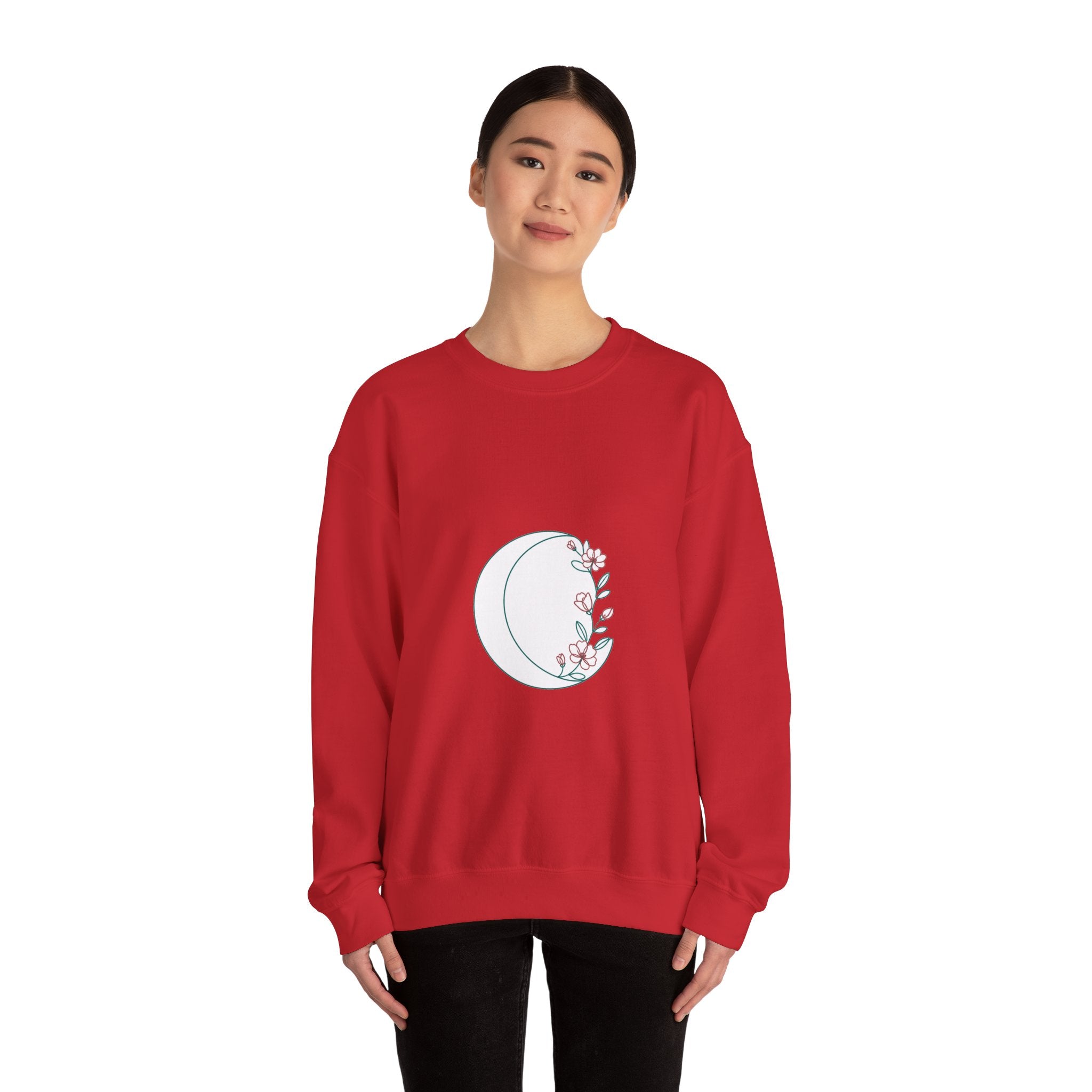 Matching Couple Sweatshirt - Waxing & Waning Moon Matching Couple Premium Fleece Sweatshirt Minimalist Art His Hers Christmas Gift - Design A
