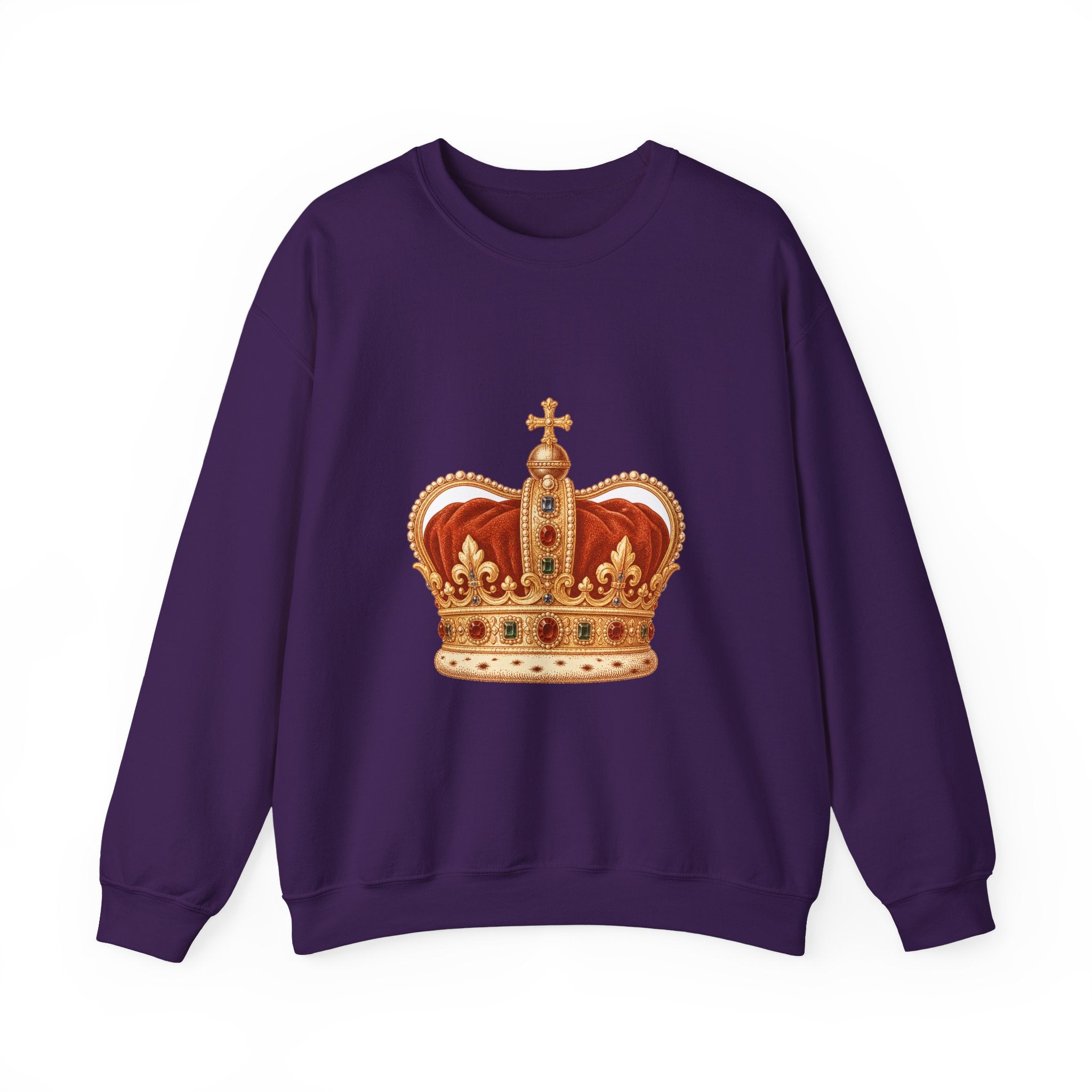 Matching Couple Sweatshirt - Crown & Shield Matching Couple Premium Fleece Sweatshirt Vintage Art His Hers Honeymoon Gift - Design A