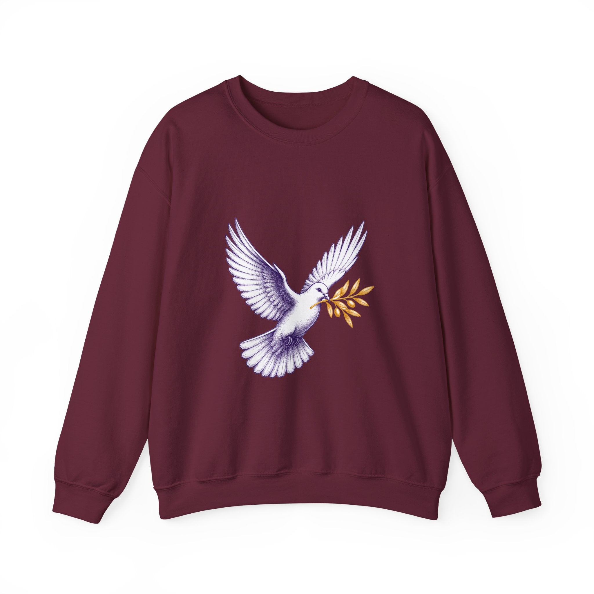 Matching Couple Sweatshirt - Wolf & Dove Matching Couple Crewneck Sweatshirt Hand-Drawn Art His Hers Best Friend Gift - Design B