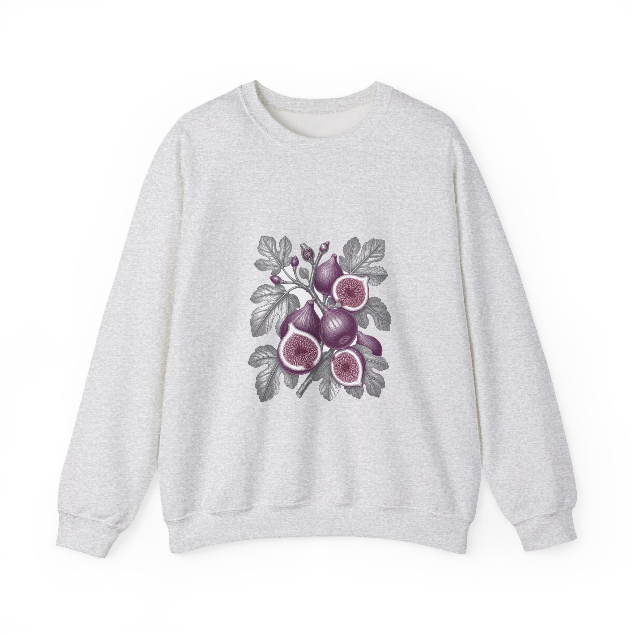 Matching Couple Sweatshirt - Olive Branch & Fig Matching Couple Crewneck Sweatshirt Vintage Art His Hers Wedding Gift - Design B