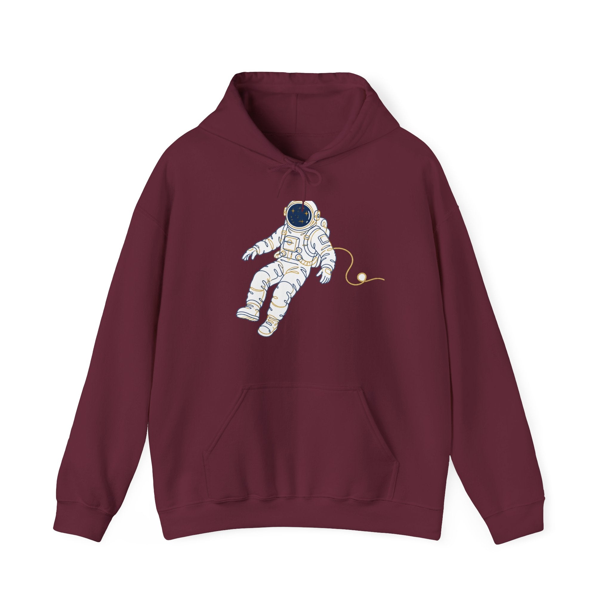 Matching Couple Sweatshirt - Astronaut & Planet Matching Couple Hooded Sweatshirt Minimalist Art His Hers Valentine Gift - Design A