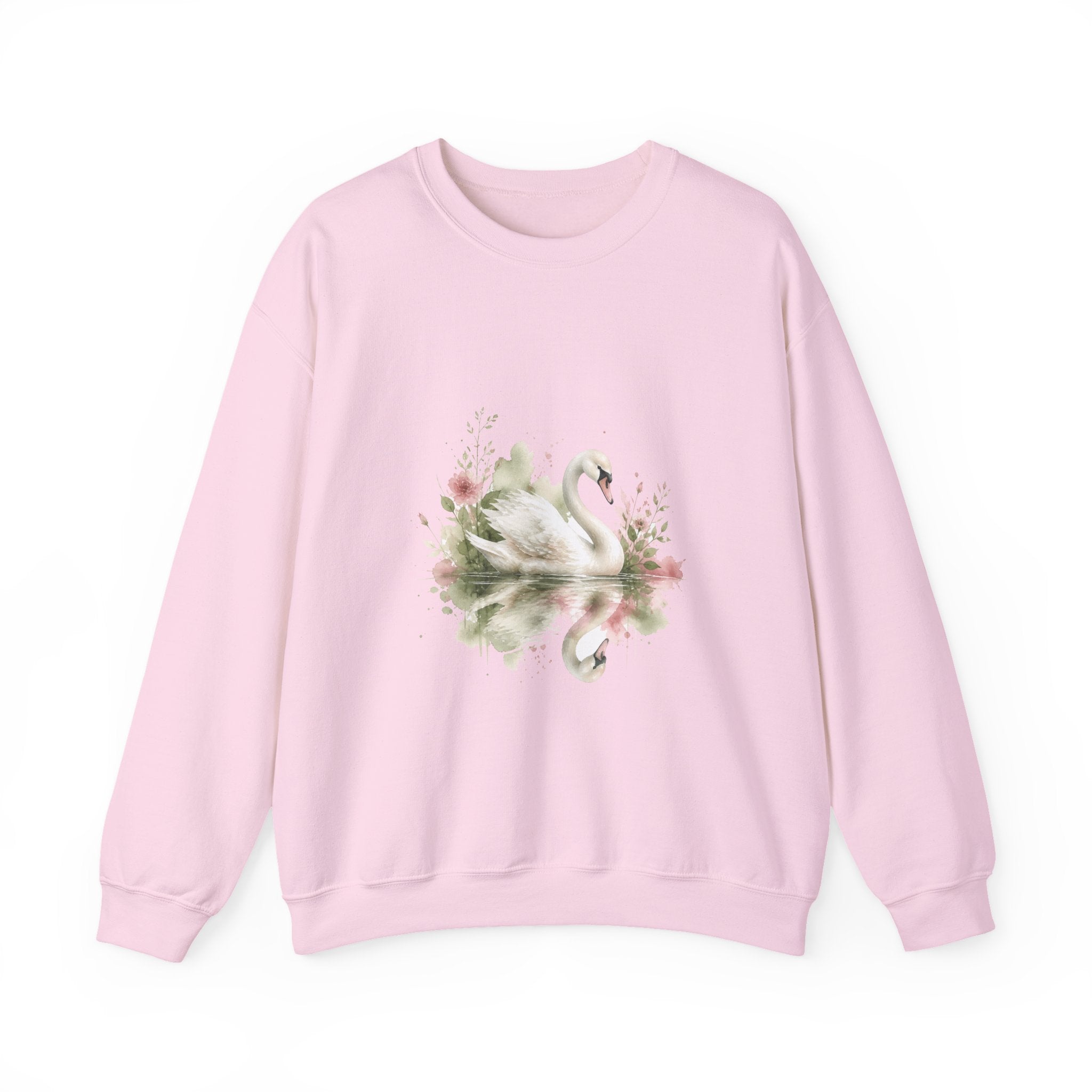 Matching Couple Sweatshirt - Raven & Swan Matching Couple Crewneck Sweatshirt Watercolor Art His Hers Engagement Gift - Design B