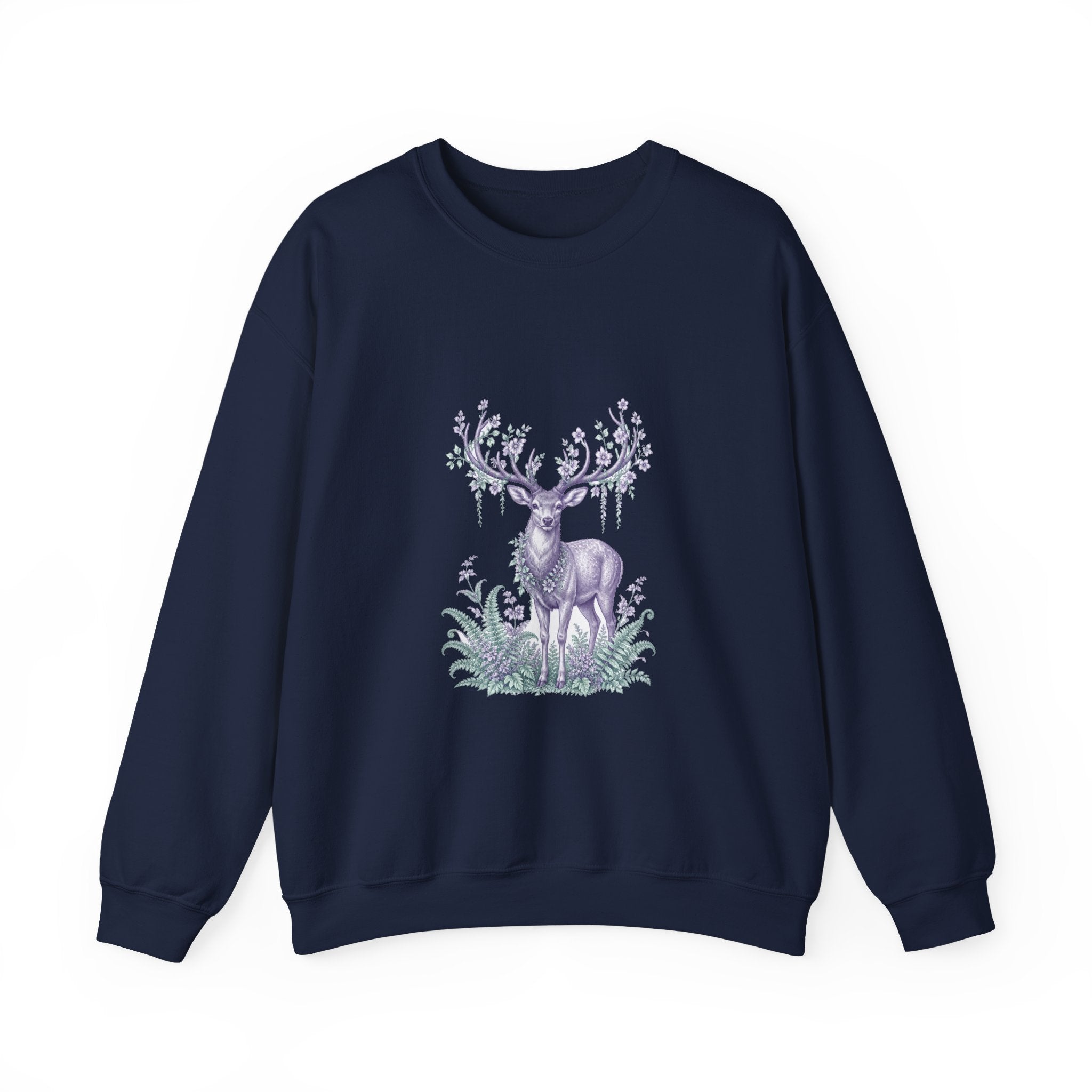 Matching Couple Sweatshirt - Bear & Deer Matching Couple Premium Fleece Sweatshirt Vintage Art His Hers Honeymoon Gift - Design B