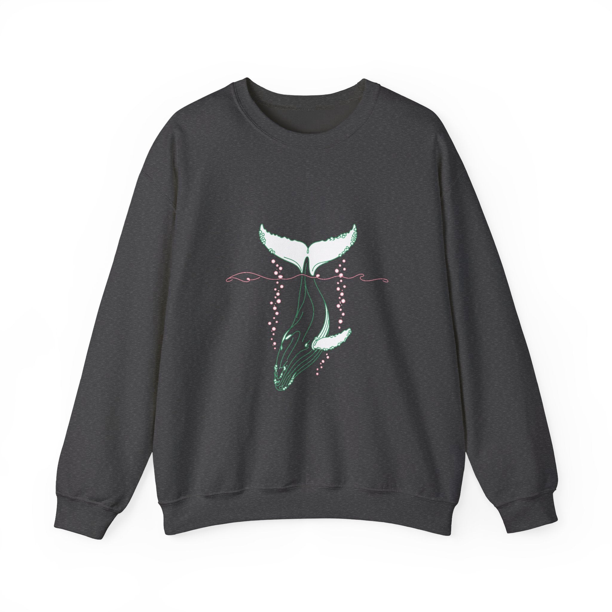 Matching Couple Sweatshirt - Eagle & Whale Matching Couple Comfort Colors Crew Minimalist Art His Hers Christmas Gift - Design B