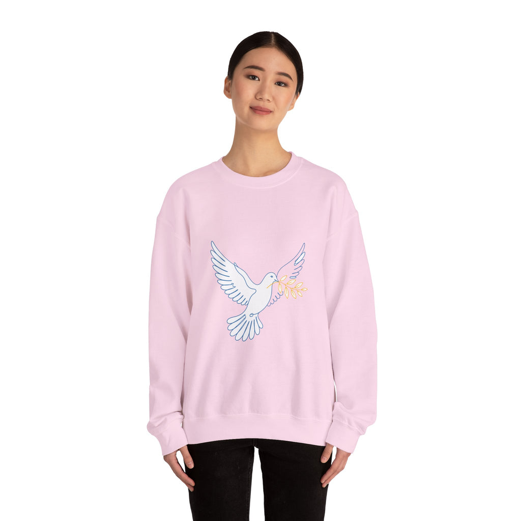 Matching Couple Sweatshirt - Wolf & Dove Matching Couple Crewneck Sweatshirt Minimalist Art His Hers Valentine Gift - Design B