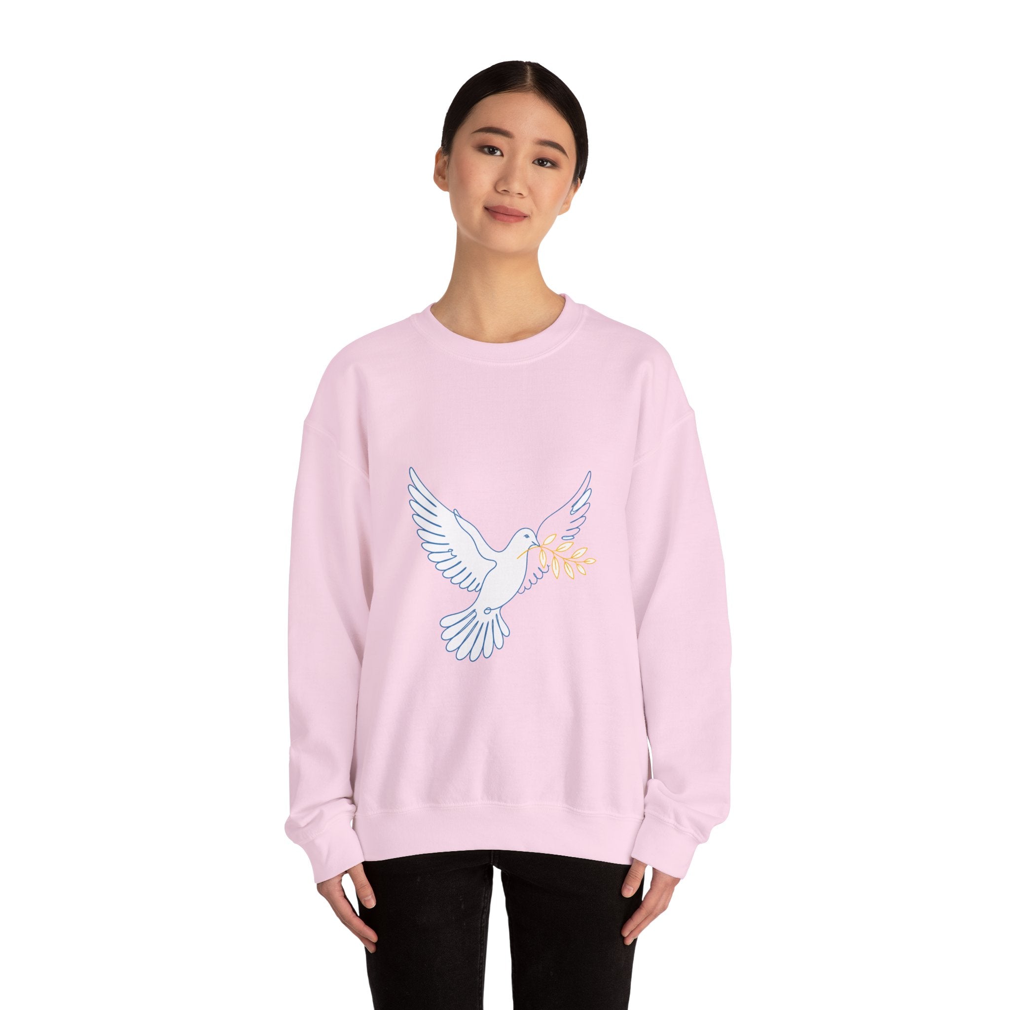 Matching Couple Sweatshirt - Wolf & Dove Matching Couple Crewneck Sweatshirt Minimalist Art His Hers Valentine Gift - Design B