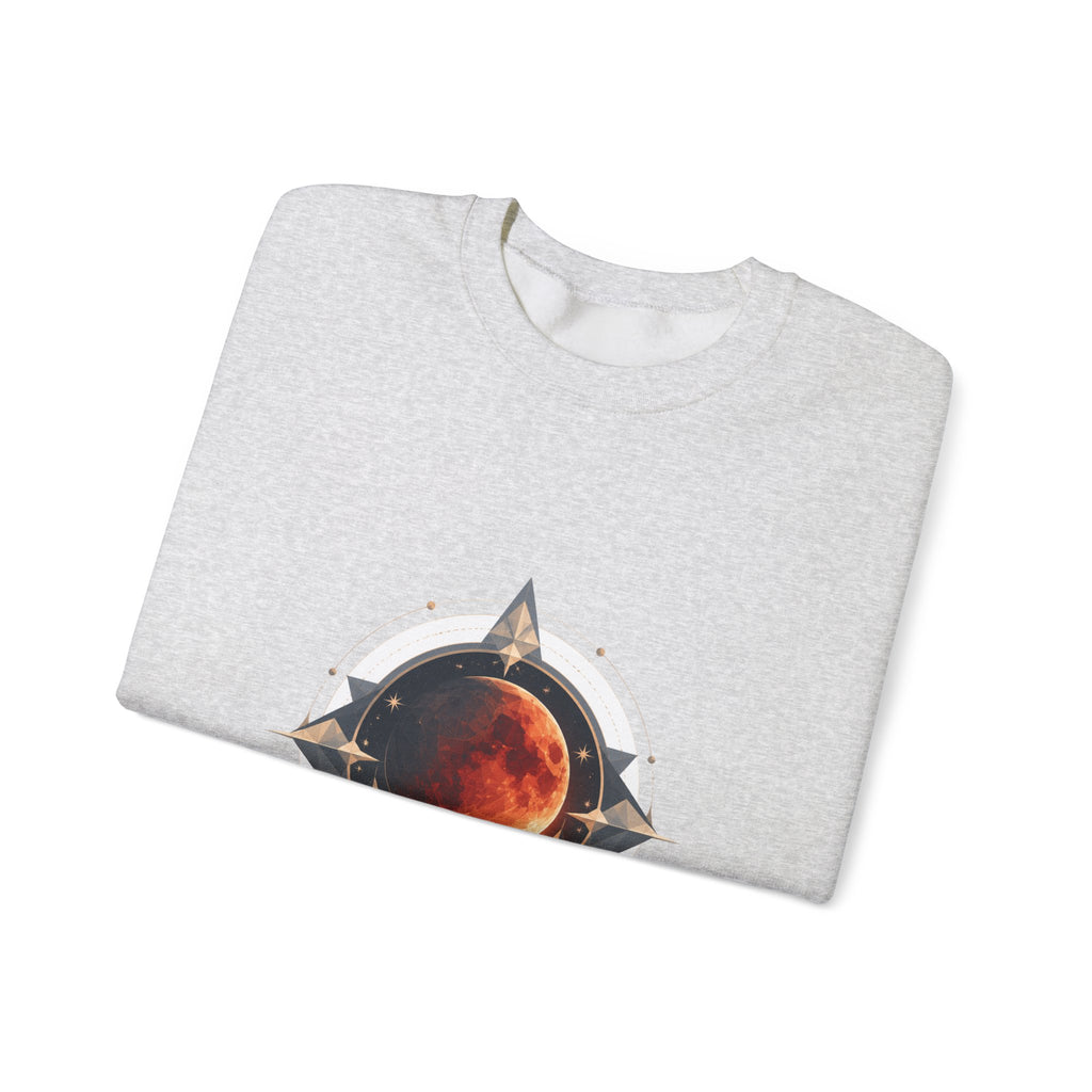 Matching Couple Sweatshirt - Solar & Lunar Eclipse Matching Couple Premium Fleece Sweatshirt Geometric Art His Hers Love Gift - Design B