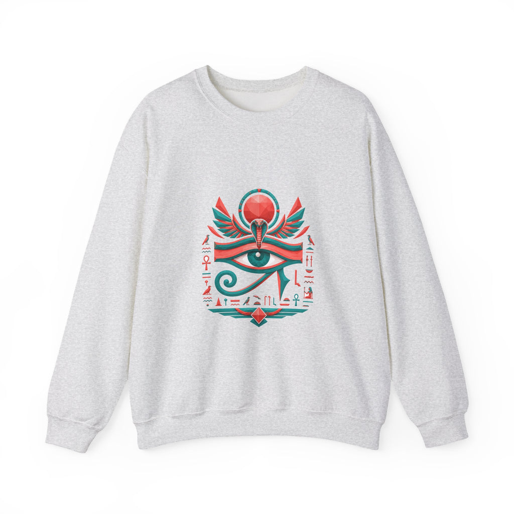 Matching Couple Sweatshirt - Eye of Ra & Horus Matching Couple Comfort Colors Crew Geometric Art His Hers Love Gift - Design A
